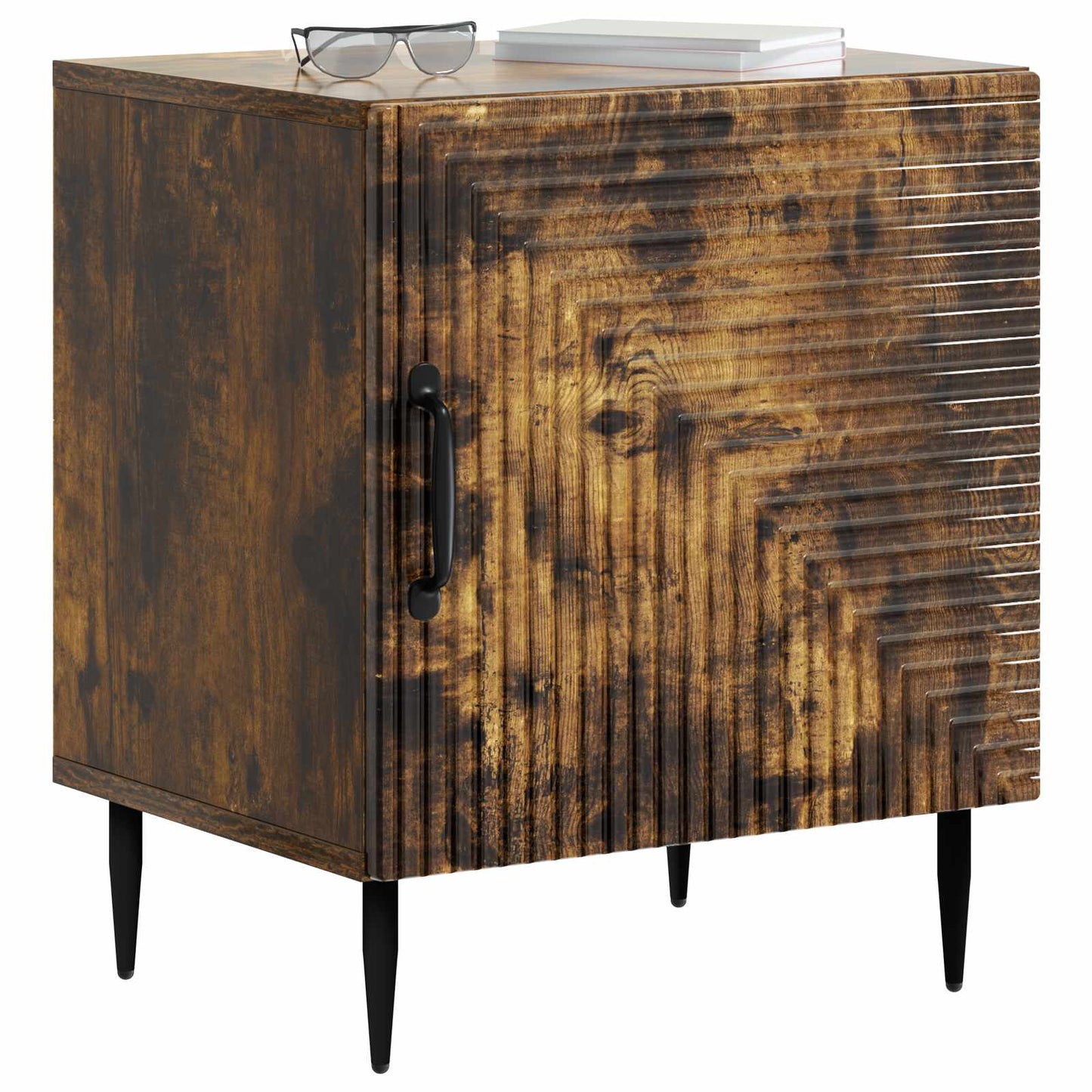 Nattbordskap 2 pcs Røkt Eik 43 x 34,5 x 50 cm Konstruert tre