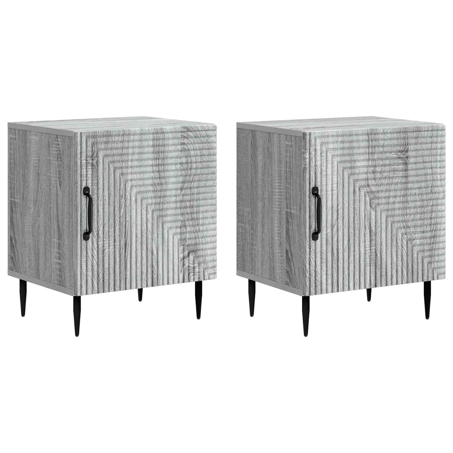 Nattbordskap 2 pcs Grå sonoma 43 x 34,5 x 50 cm Konstruert tre