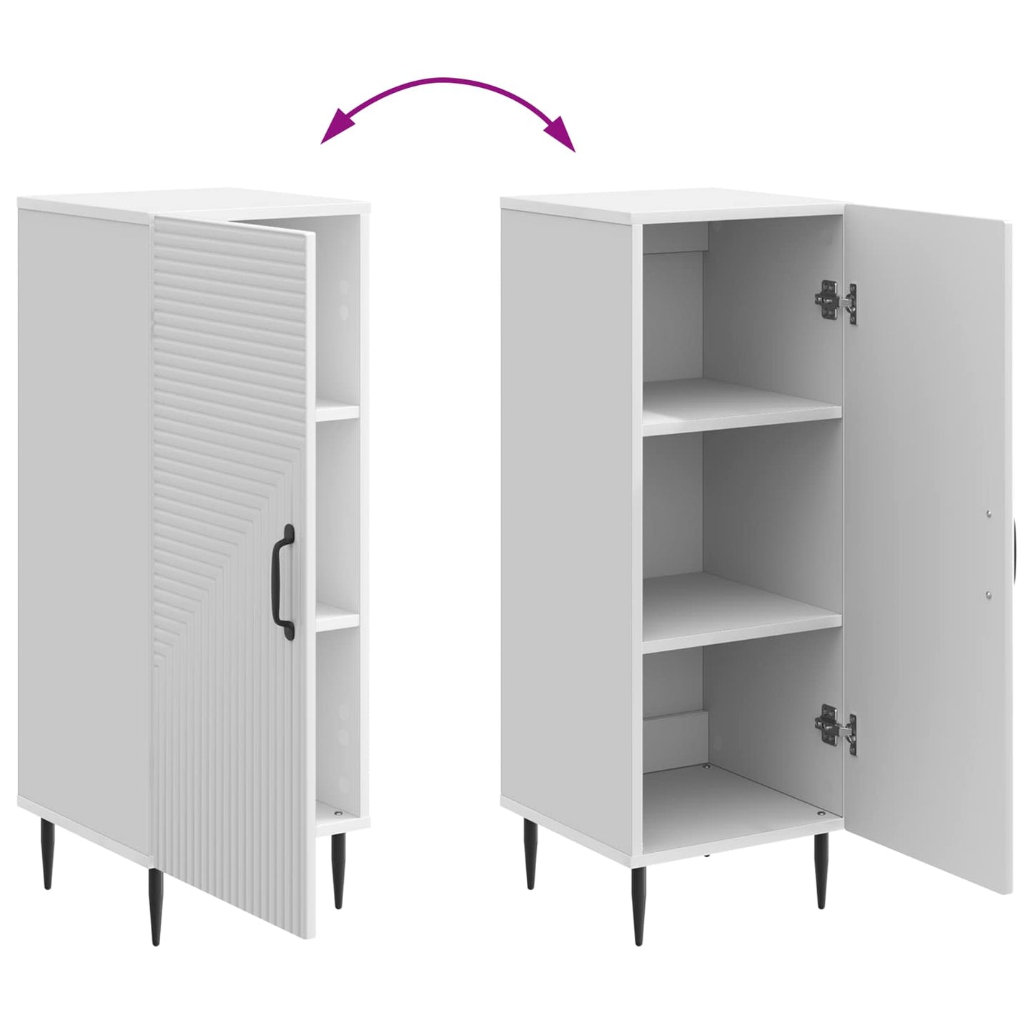 Serviesskap Høgglans hvit 33 x 34,5 x 89,5 cm Konstruert tre