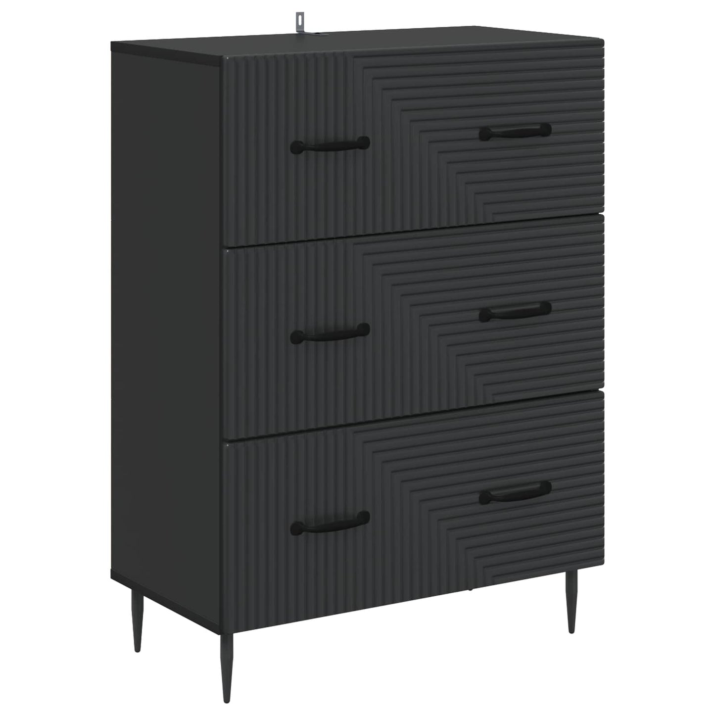 Skuffeskap Svart 66 x 34,5 x 89,5 cm Konstruert tre