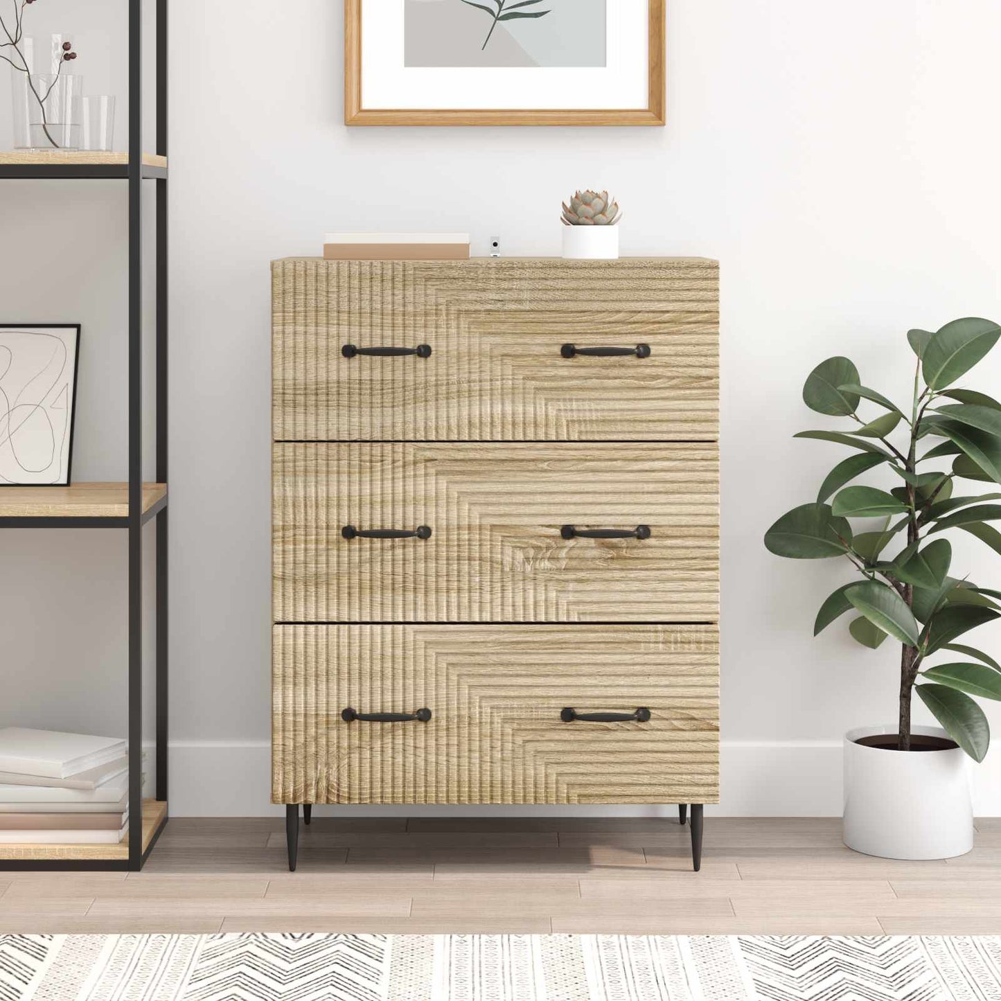Skuffeskap Sonoma eik 66 x 34,5 x 89,5 cm Konstruert tre