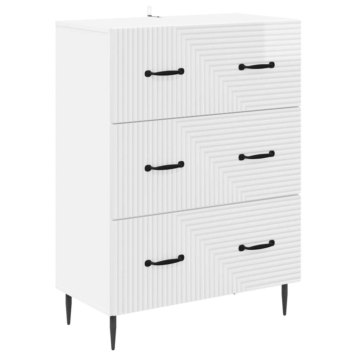 Skuffeskap Høgglans hvit 66 x 34,5 x 89,5 cm Konstruert tre