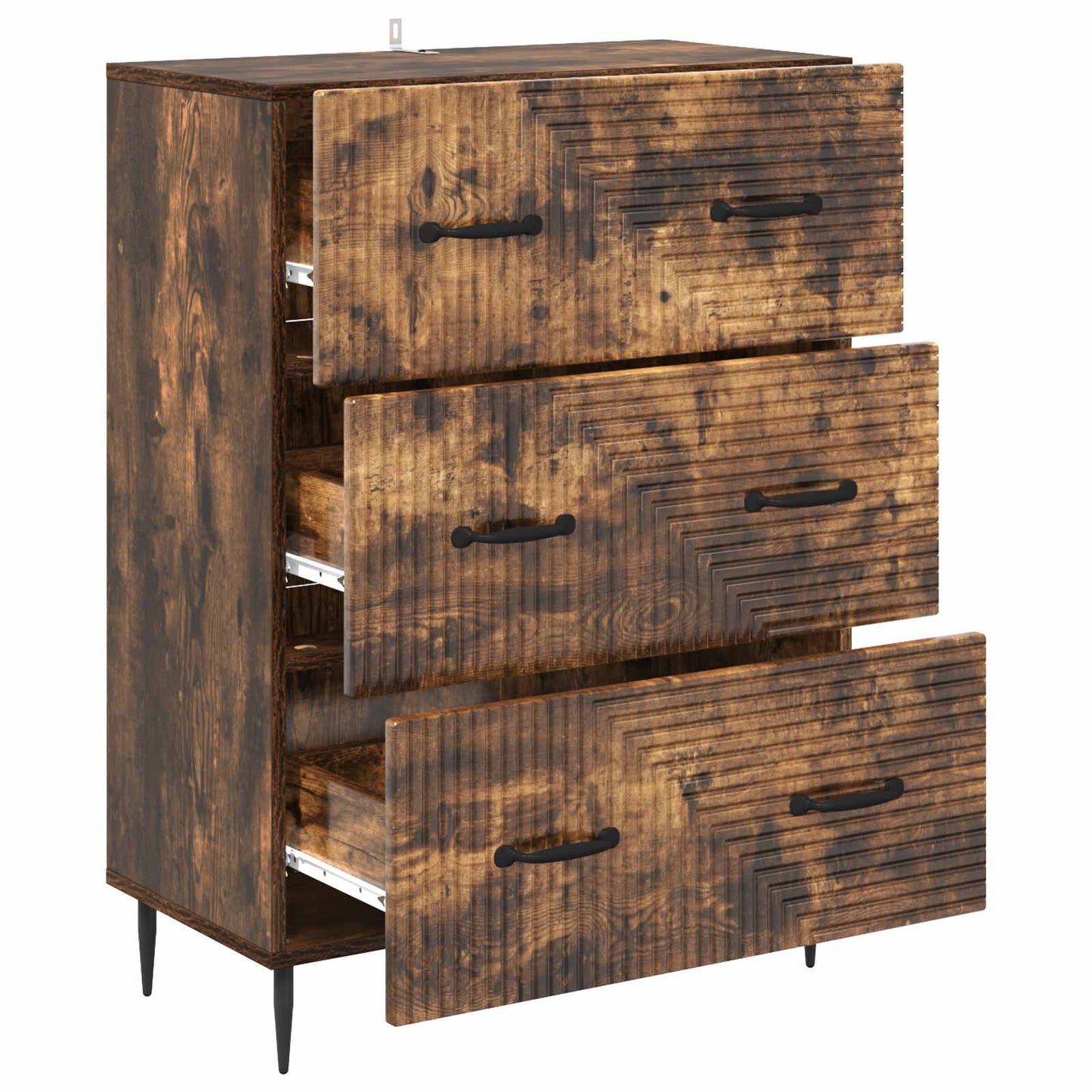 Skuffeskap Røkt Eik 66 x 34,5 x 89,5 cm Konstruert tre