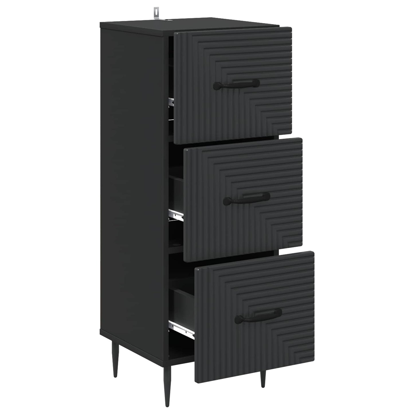 Skuffeskap Svart 33 x 34,5 x 89,5 cm Konstruert tre