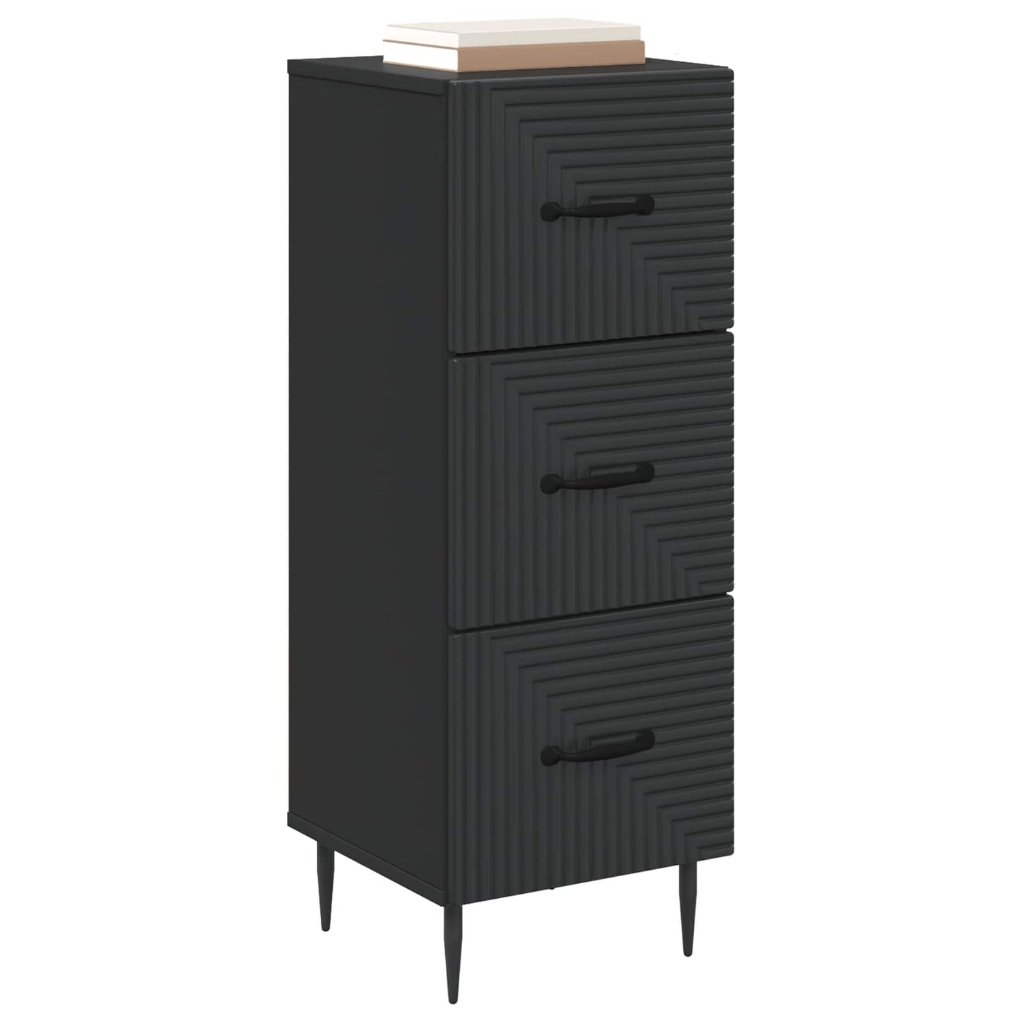 Skuffeskap Svart 33 x 34,5 x 89,5 cm Konstruert tre