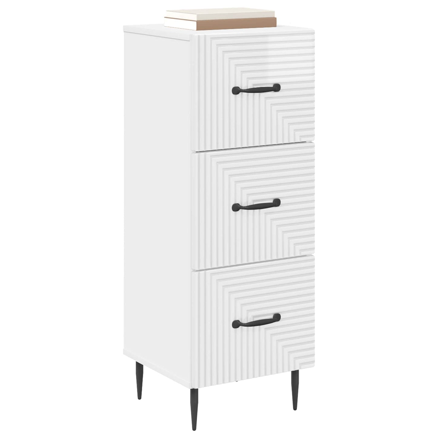 Skuffeskap Høgglans hvit 33 x 34,5 x 89,5 cm Konstruert tre
