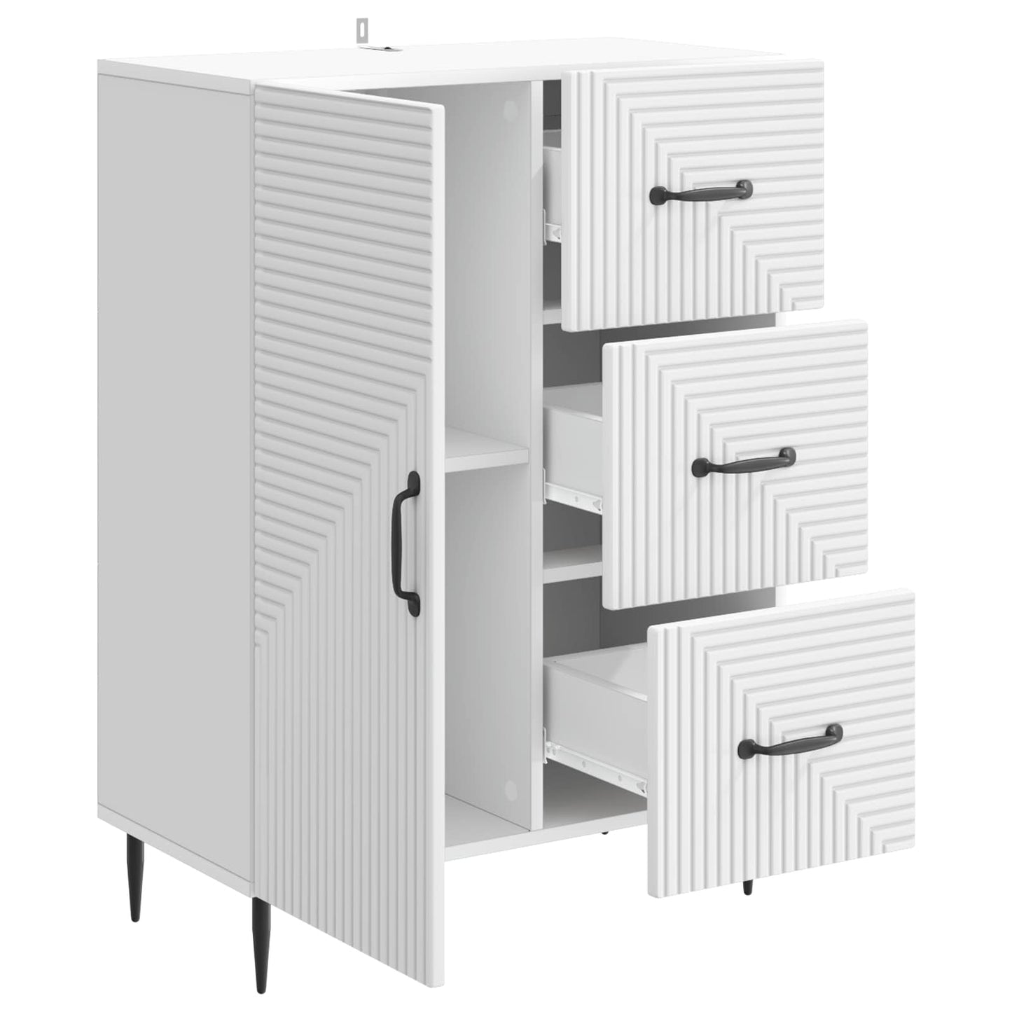 Serviesskap med skuff Hvit 66 x 34,5 x 89,5 cm Konstruert tre
