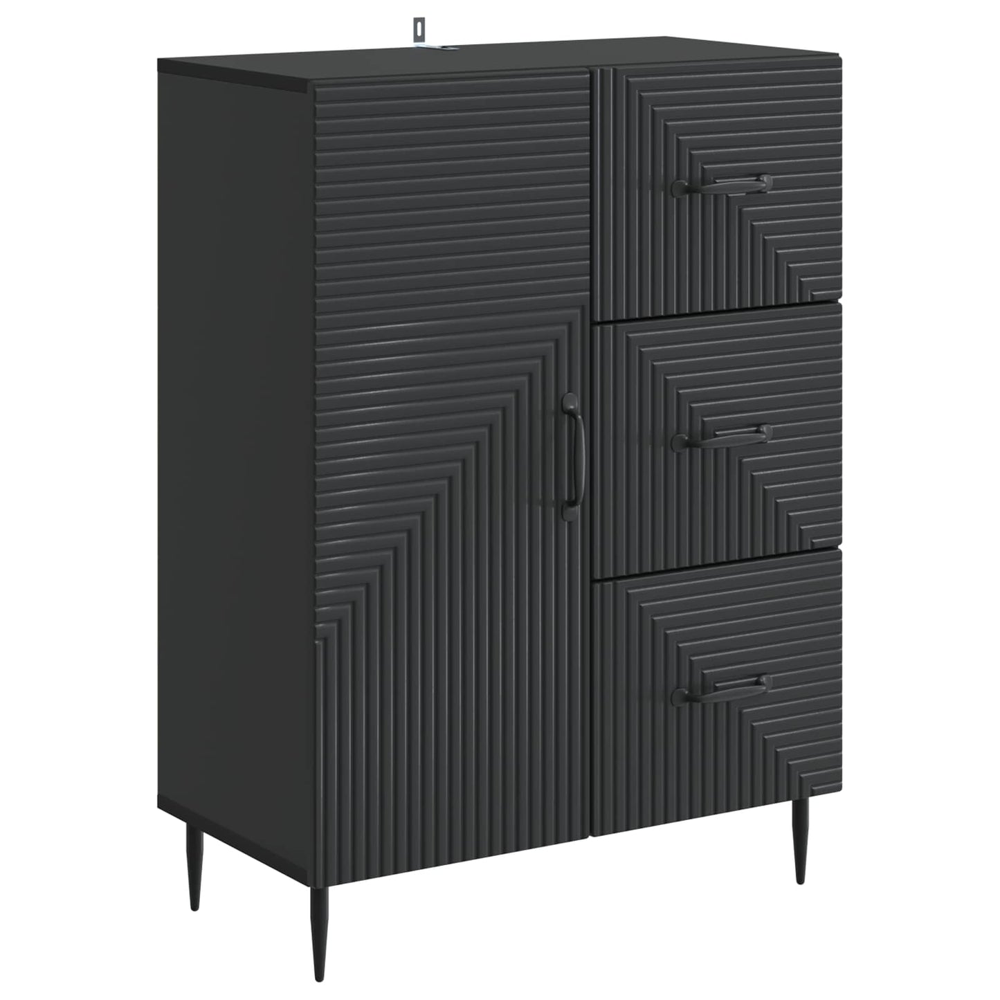 Serviesskap med skuff Svart 66 x 34,5 x 89,5 cm Konstruert tre