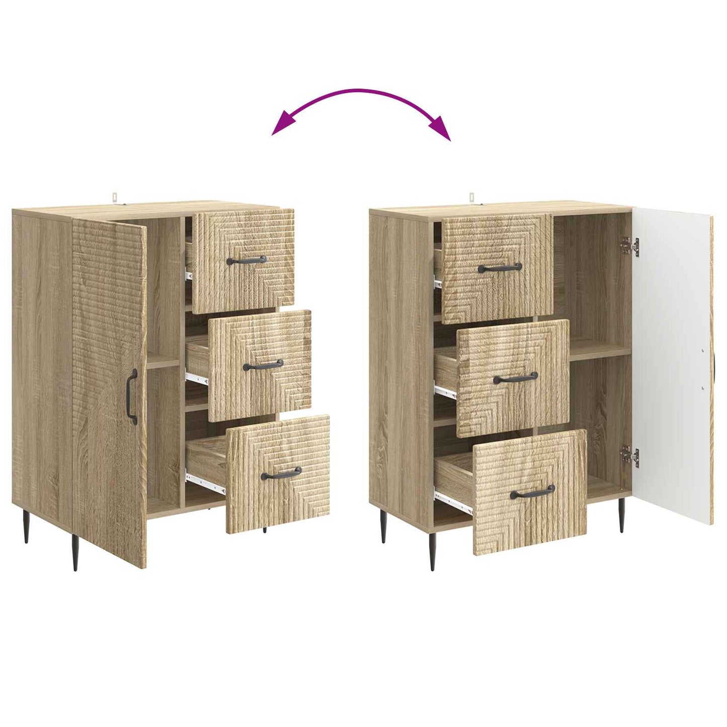 Serviesskap Sonoma eik 66 x 34,5 x 89,5 cm Konstruert tre