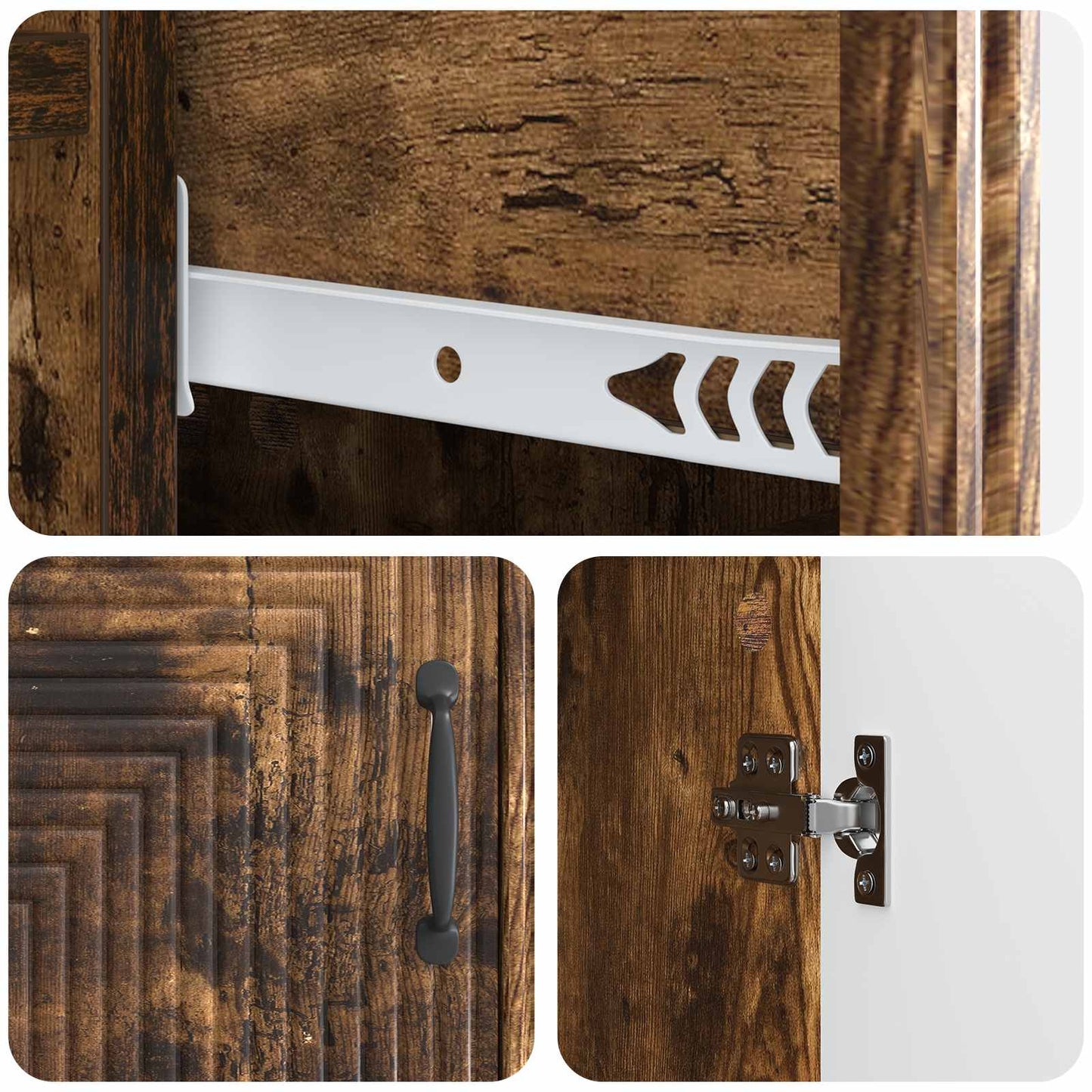 Serviesskap Røkt Eik 66 x 34,5 x 89,5 cm Konstruert tre