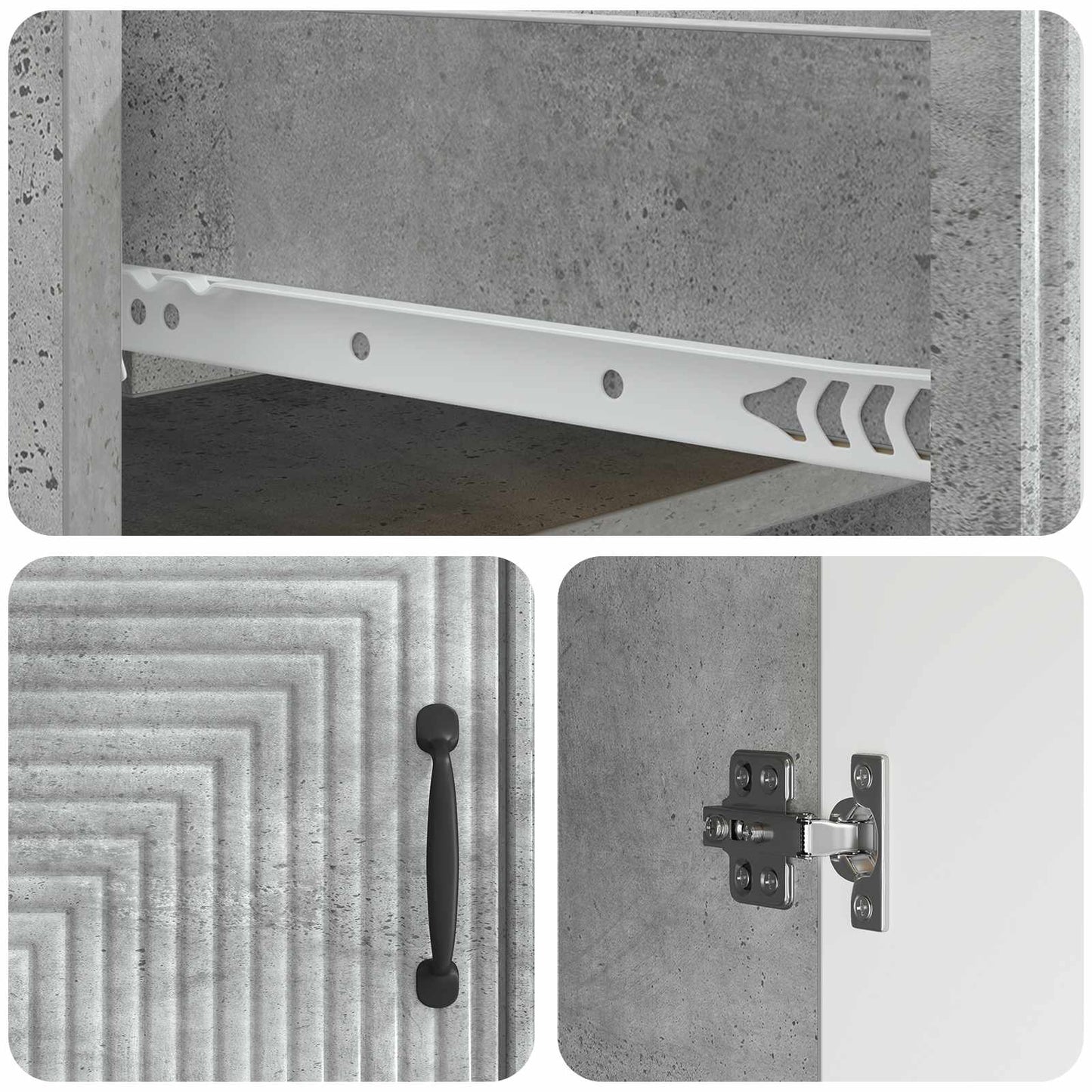 Serviesskap Betonggrå 66 x 34,5 x 89,5 cm Konstruert tre