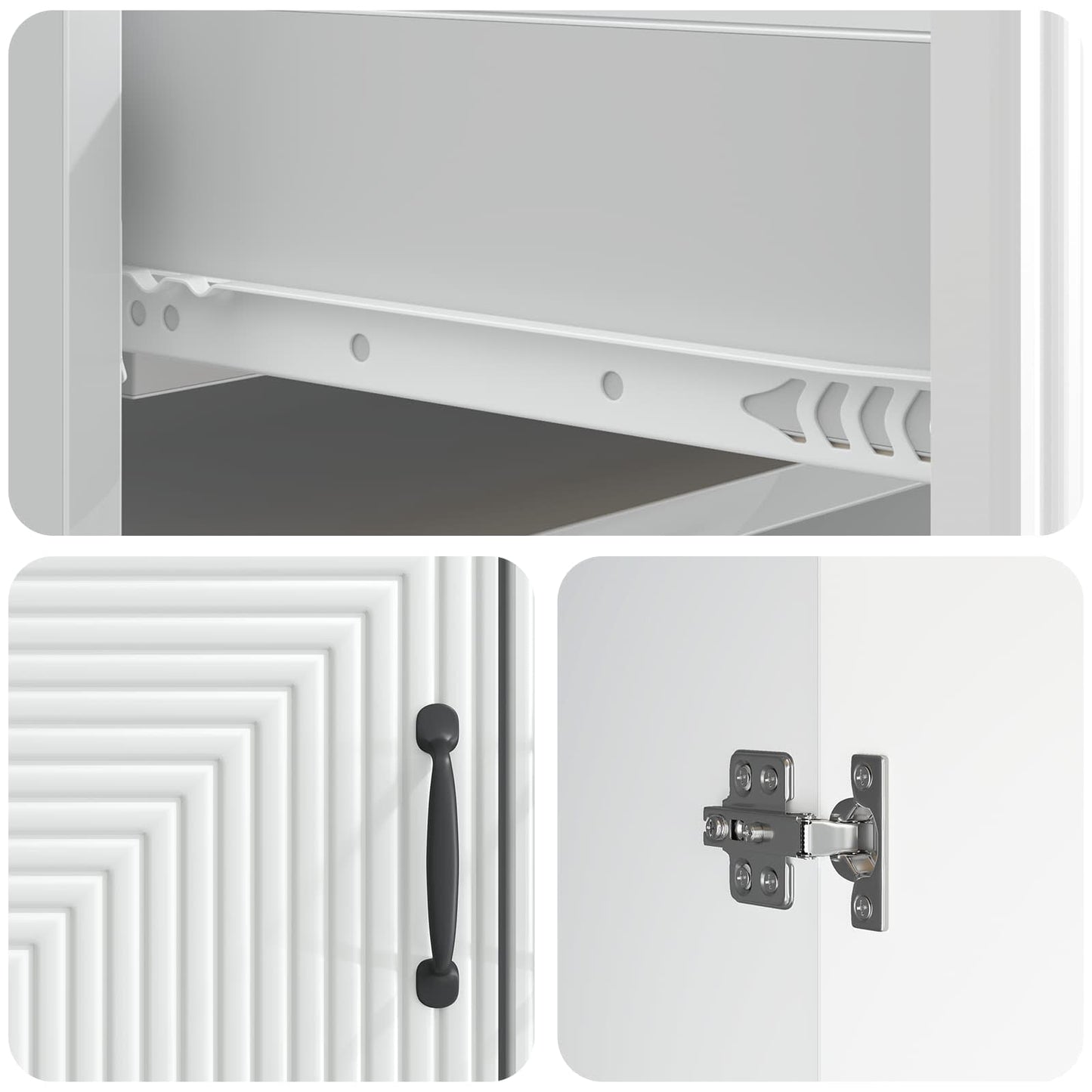 Serviesskap Høgglans hvit 66 x 34,5 x 89,5 cm Konstruert tre