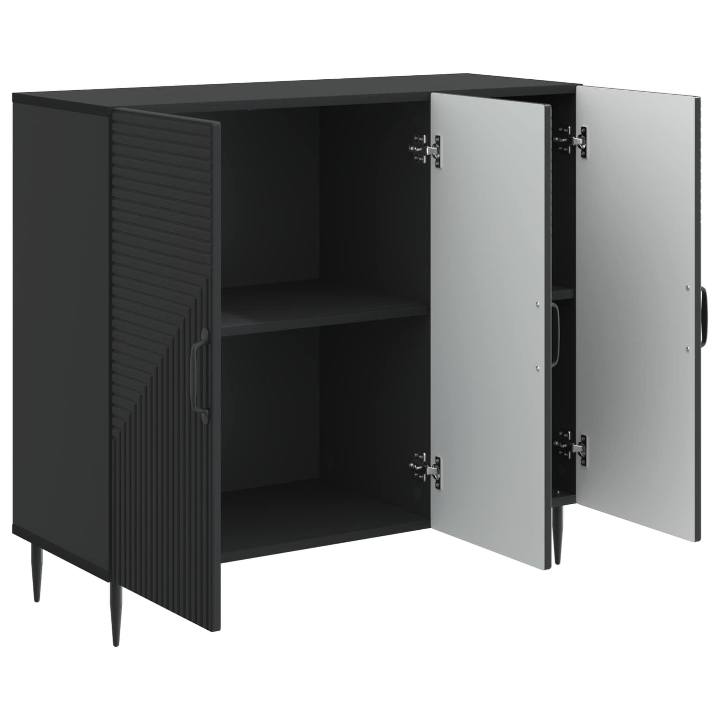 Serviesskap Svart 89 x 34,5 x 80 cm Konstruert tre