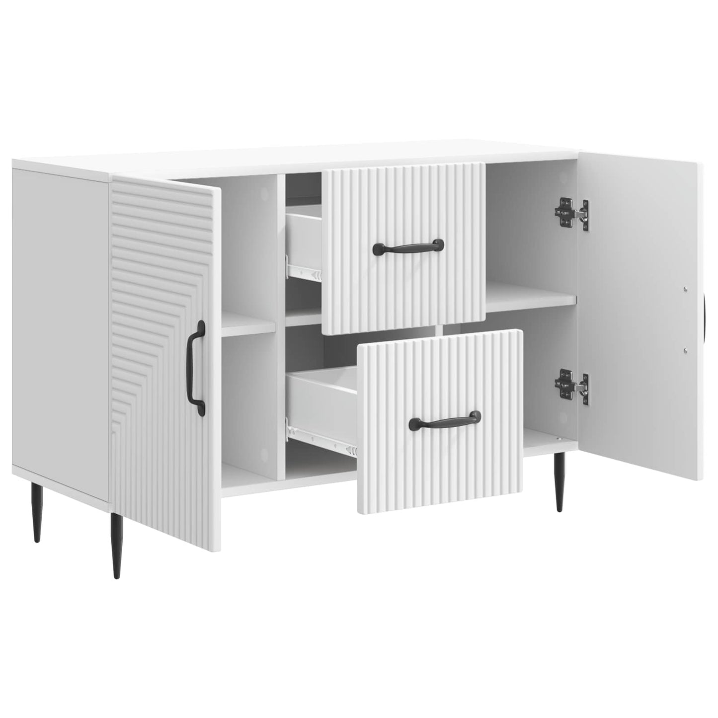 Serviesskap med skuff Hvit 89 x 34,5 x 60 cm Konstruert tre