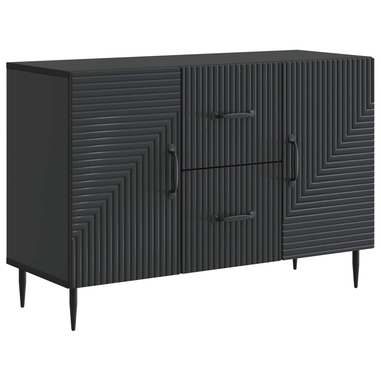Serviesskap med skuff Svart 89 x 34,5 x 60 cm Konstruert tre