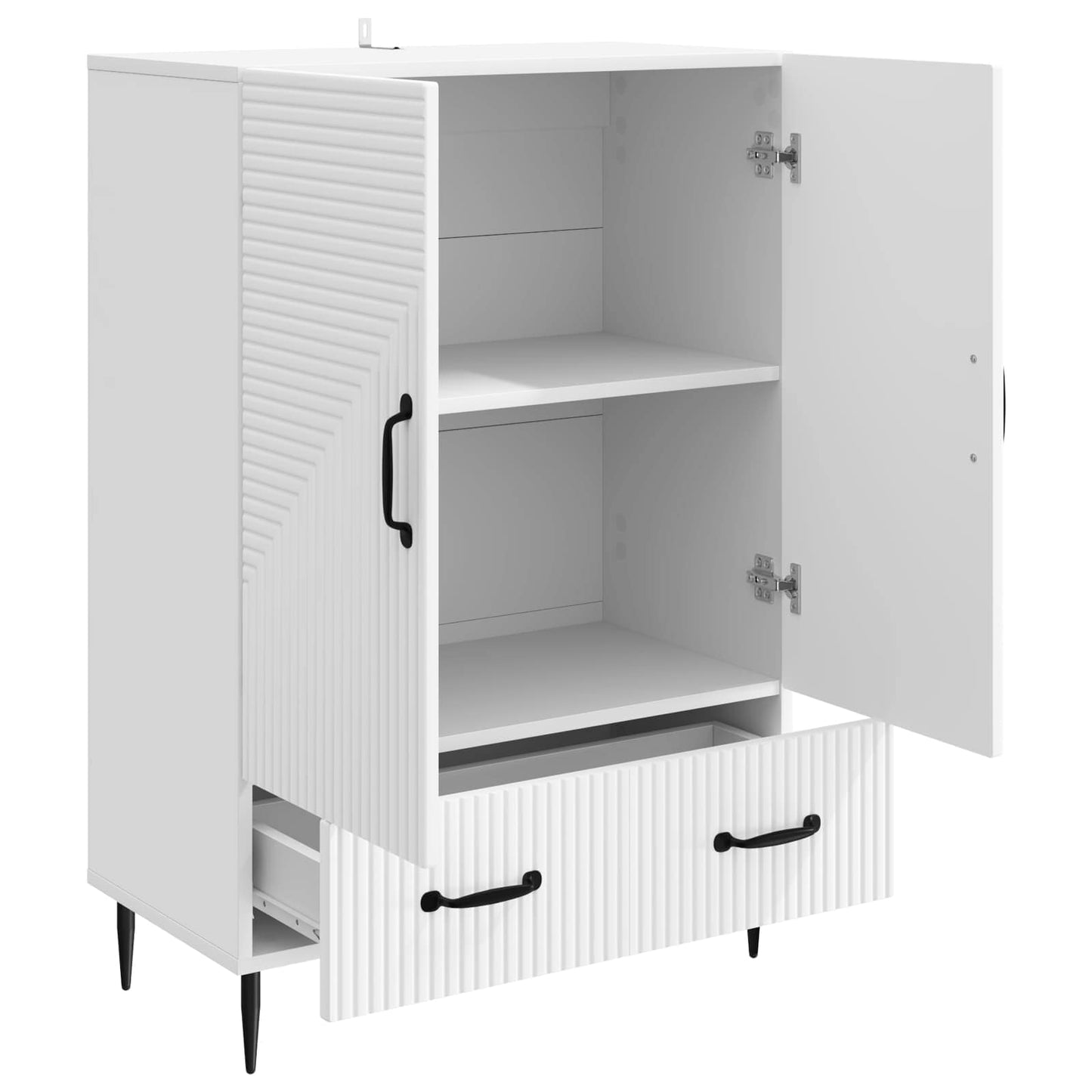 Serviesskap med skuff Hvit 66 x 34,5 x 95 cm Konstruert tre