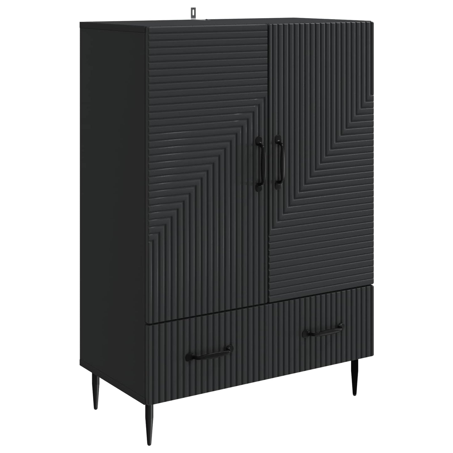 Serviesskap med skuff Svart 66 x 34,5 x 95 cm Konstruert tre