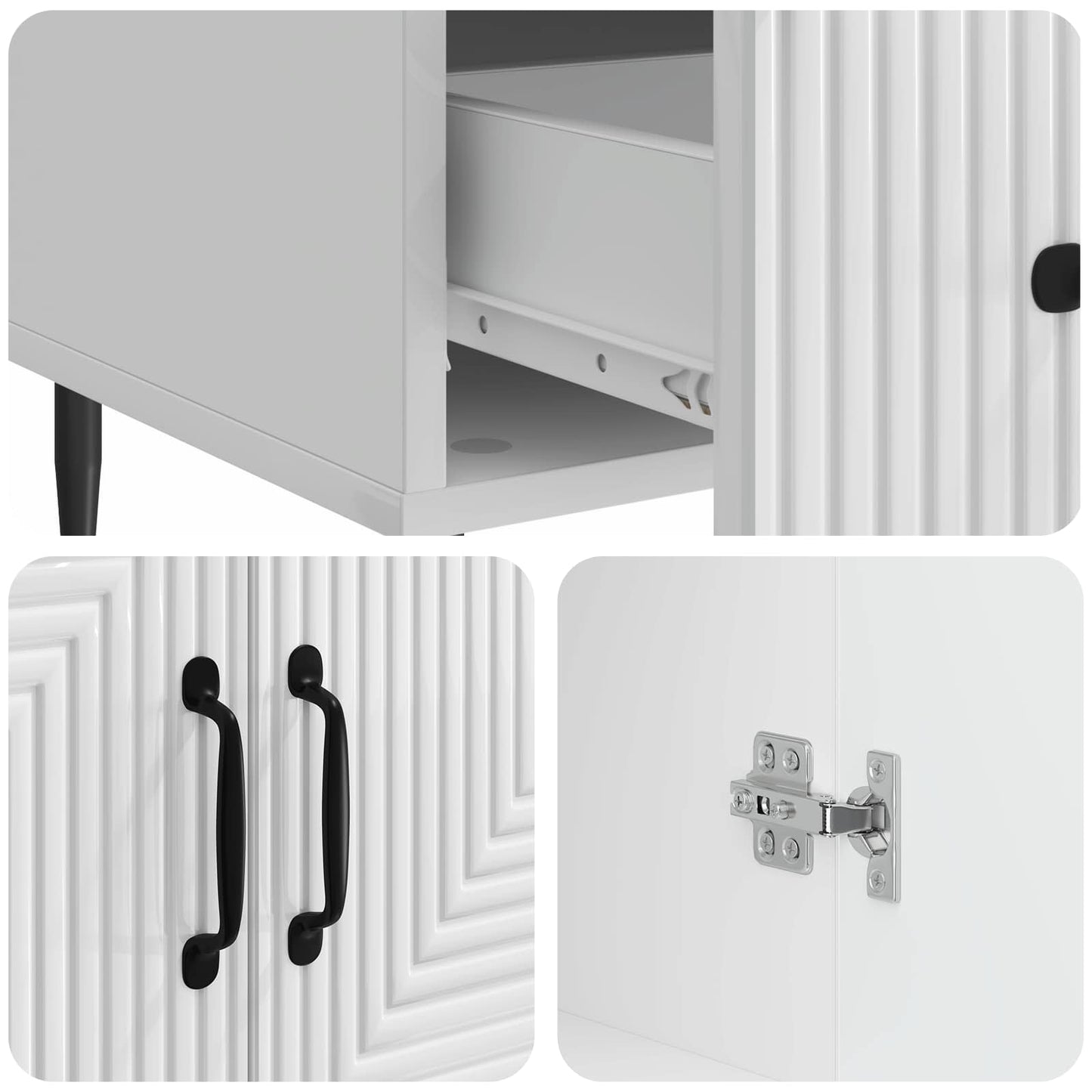 Serviesskap Høgglans hvit 66 x 34,5 x 95 cm Konstruert tre