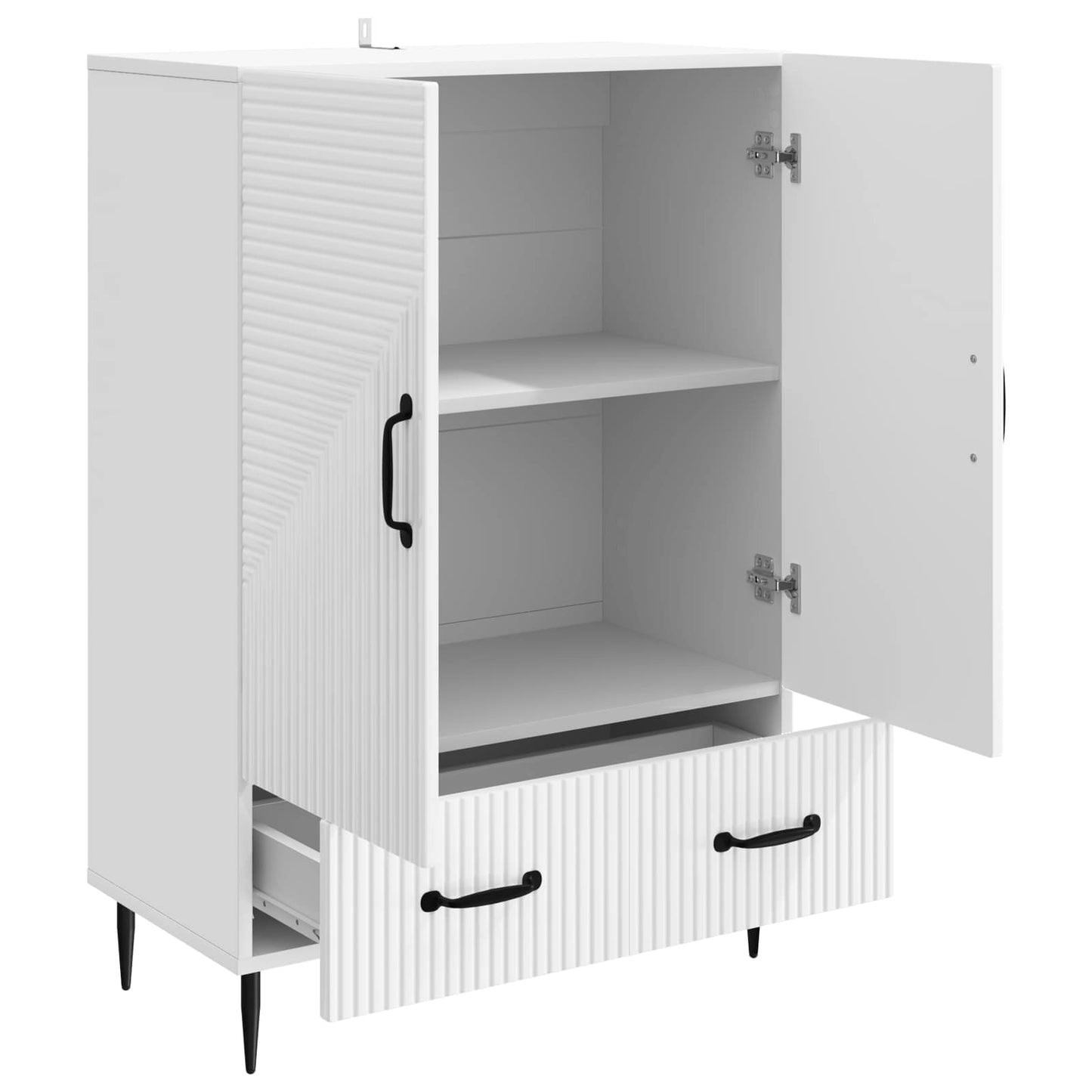 Serviesskap Høgglans hvit 66 x 34,5 x 95 cm Konstruert tre