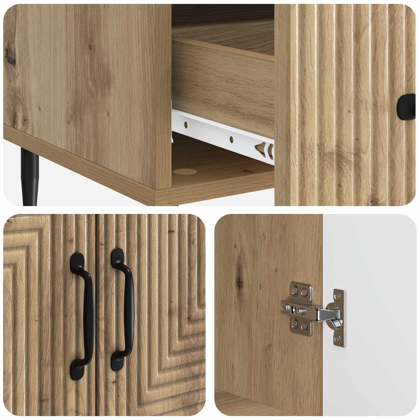 Serviesskap Artisan eik 66 x 34,5 x 95 cm Konstruert tre