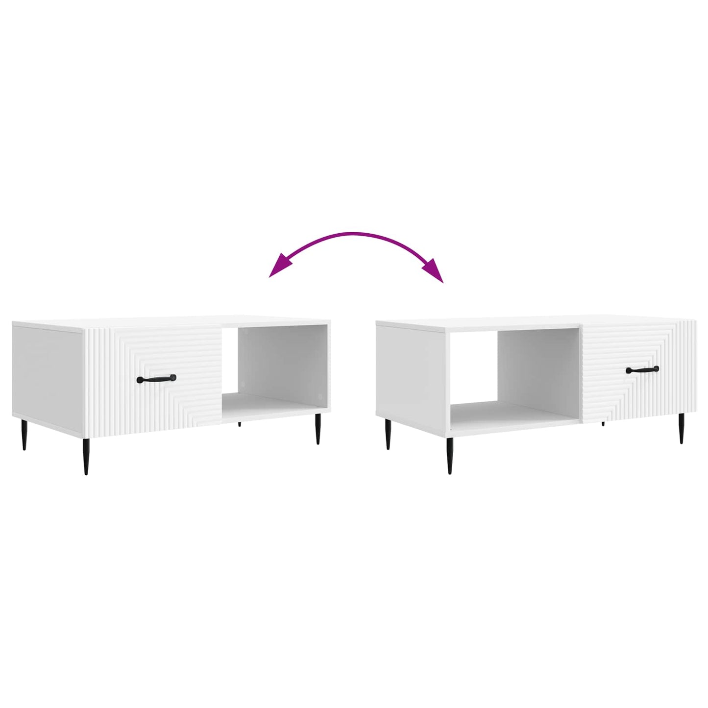 Kaffebord Hvit 90 x 50 x 40 cm Konstruert tre