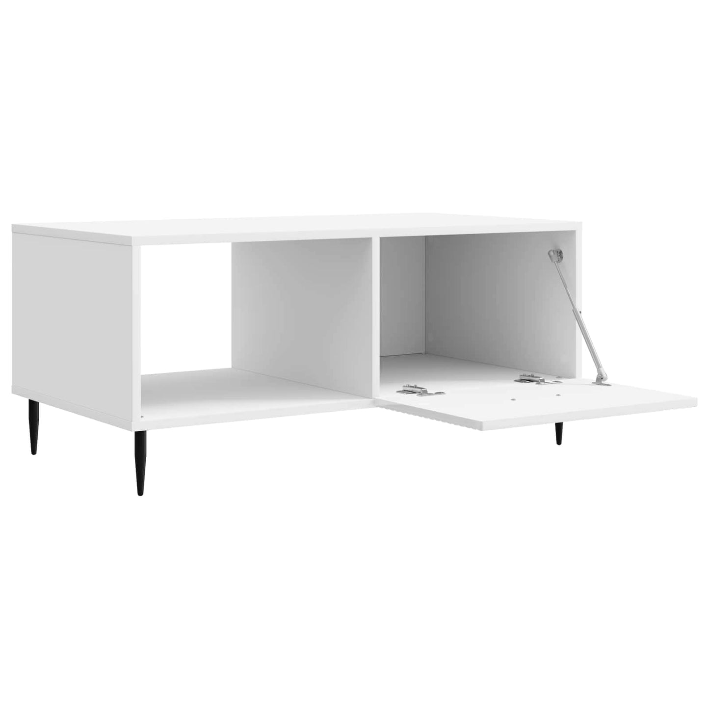 Kaffebord Høgglans hvit 90 x 50 x 40 cm Konstruert tre