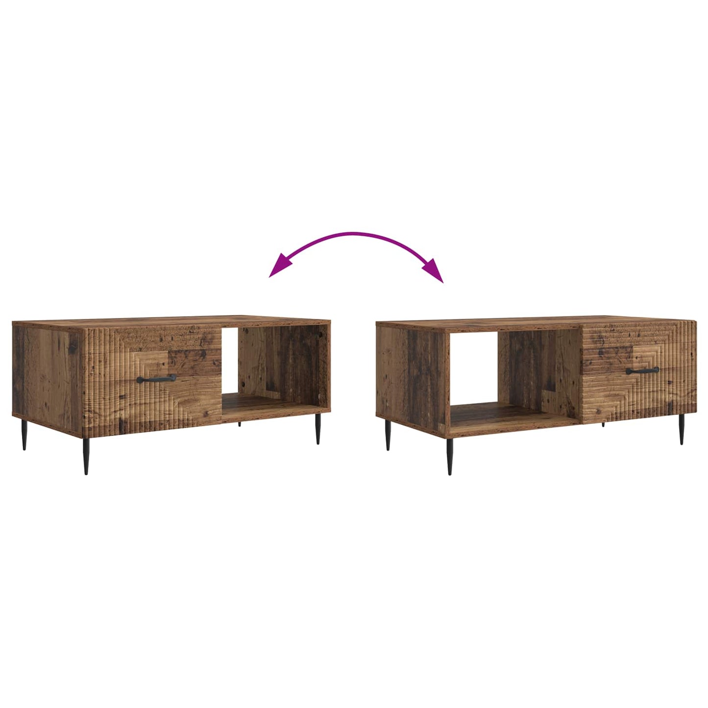 Kaffebord Gammelt tre 90 x 50 x 40 cm Konstruert tre