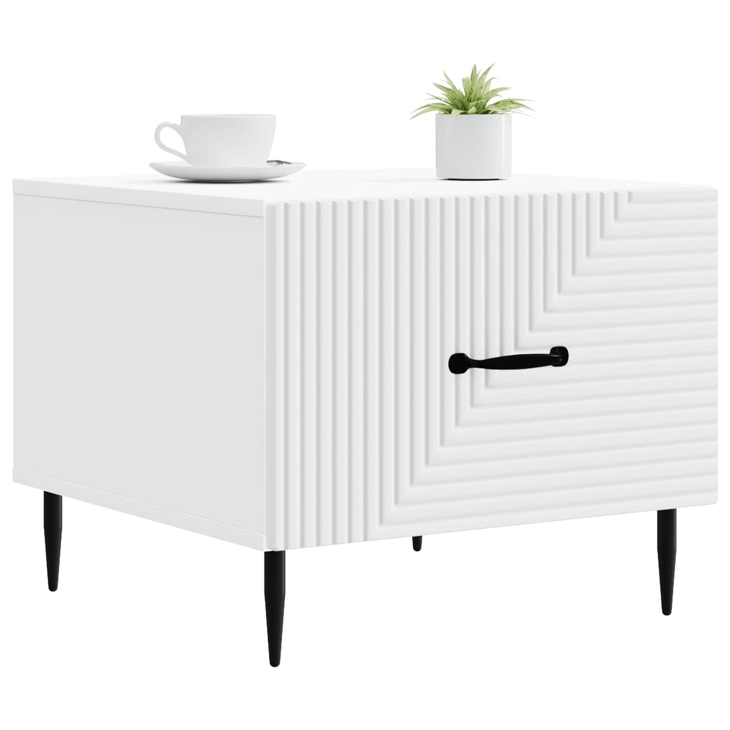 Kaffebord med skuff Hvit 49 x 50 x 40 cm Konstruert tre