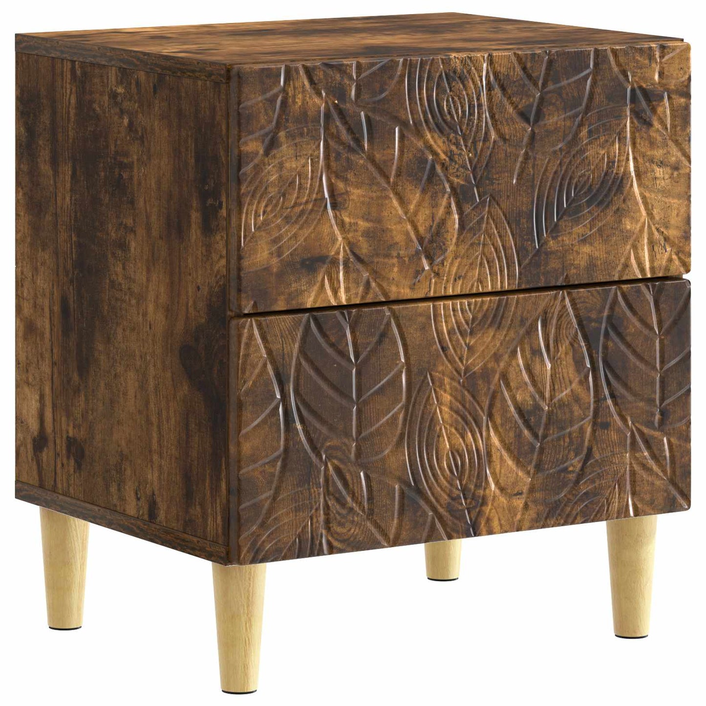 Nattbord 2 pcs Røkt Eik 43 x 34,5 x 48 cm Konstruert tre