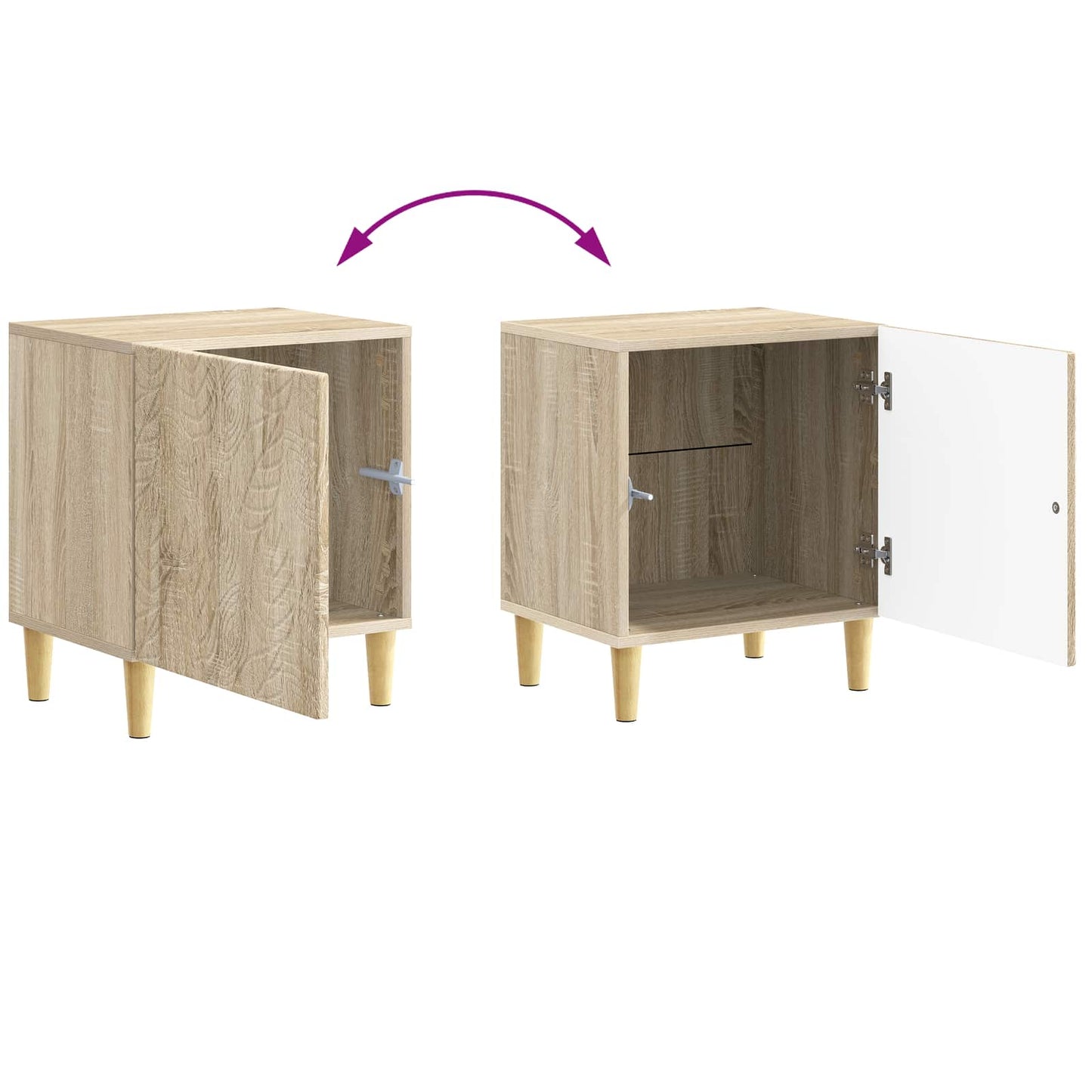 Nattbord Sonoma eik 43 x 34,5 x 50 cm Konstruert tre