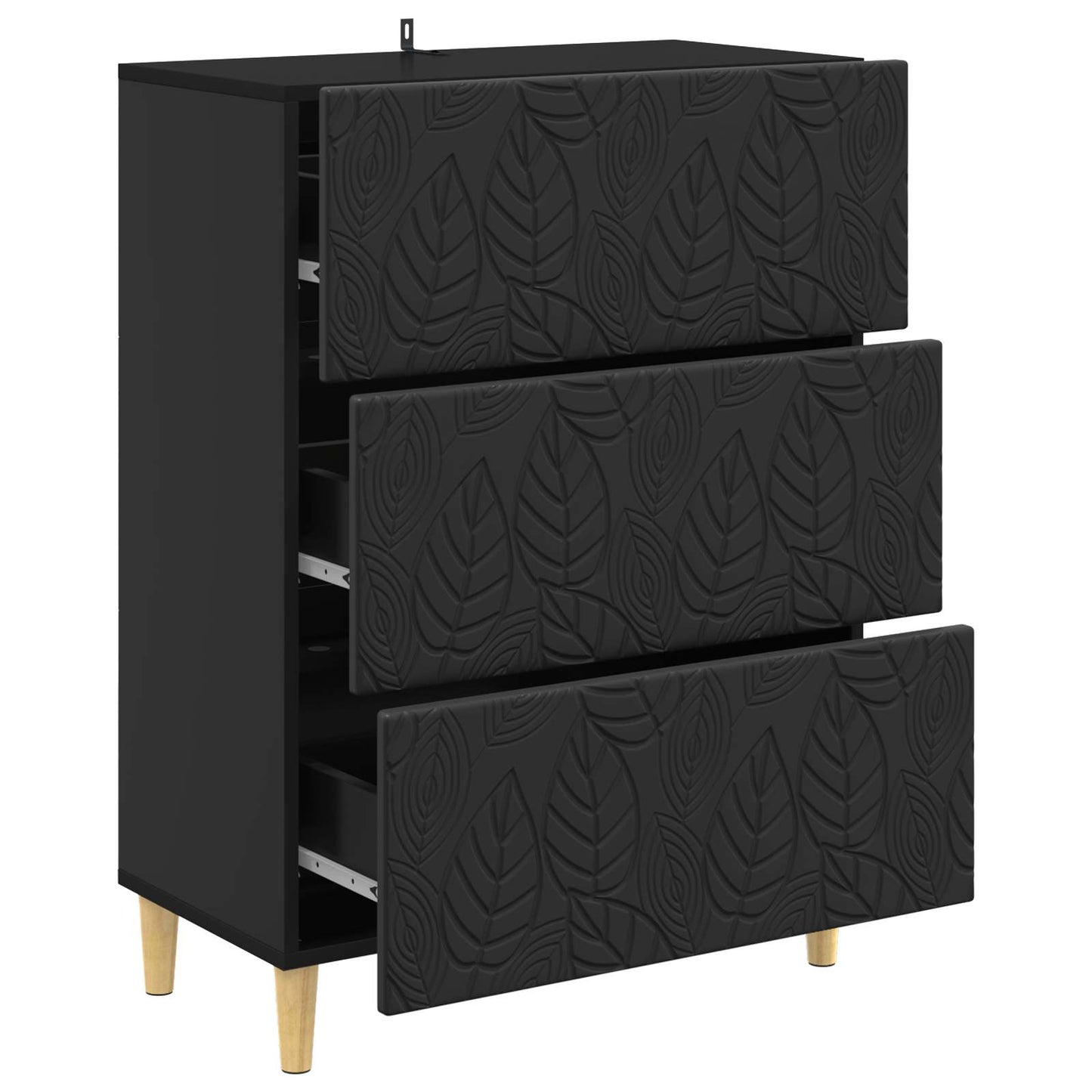 Skuffeskap Svart 66 x 34,5 x 90 cm Konstruert tre