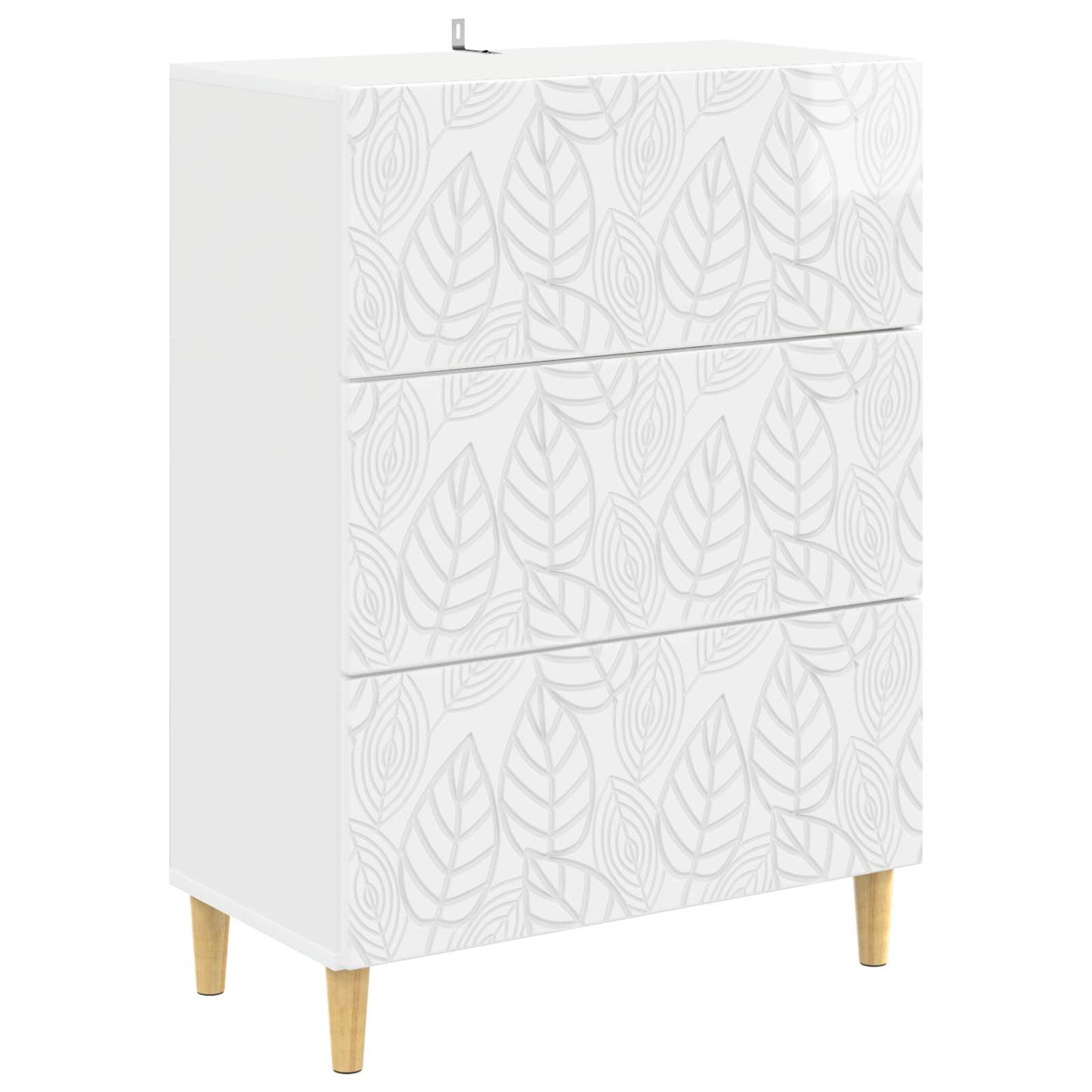 Skuffeskap Høgglans hvit 66 x 34,5 x 90 cm Konstruert tre