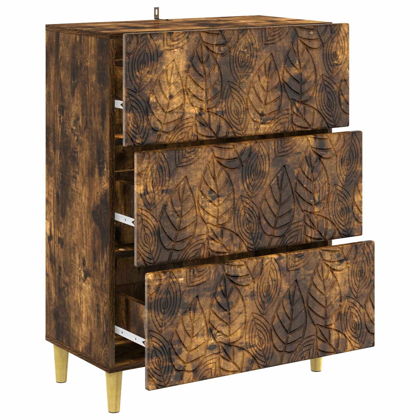 Skuffeskap Røkt Eik 66 x 34,5 x 90 cm Konstruert tre