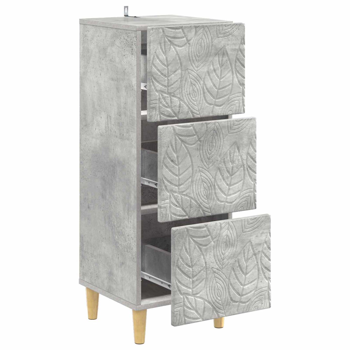 Skuffeskap Betonggrå 33 x 34,5 x 90 cm Konstruert tre