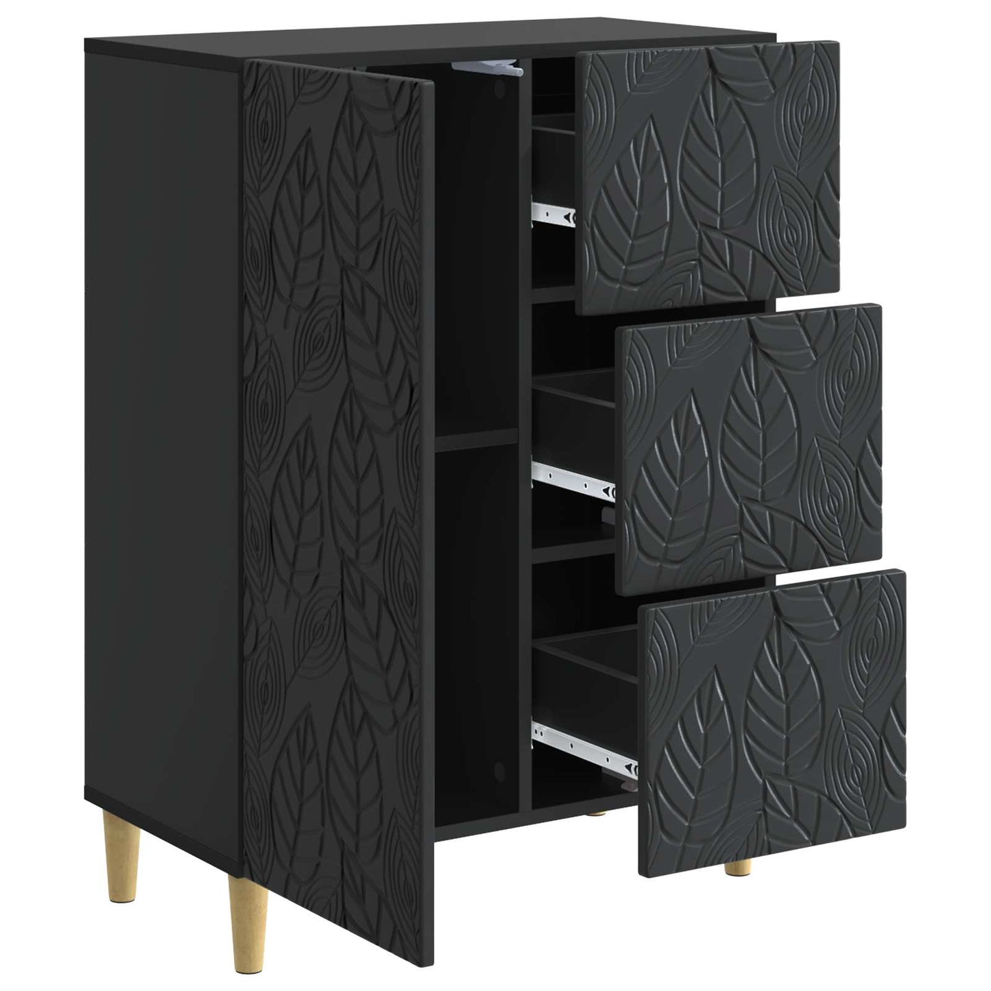 Serviesskap Svart 66 x 34,5 x 90 cm Konstruert tre