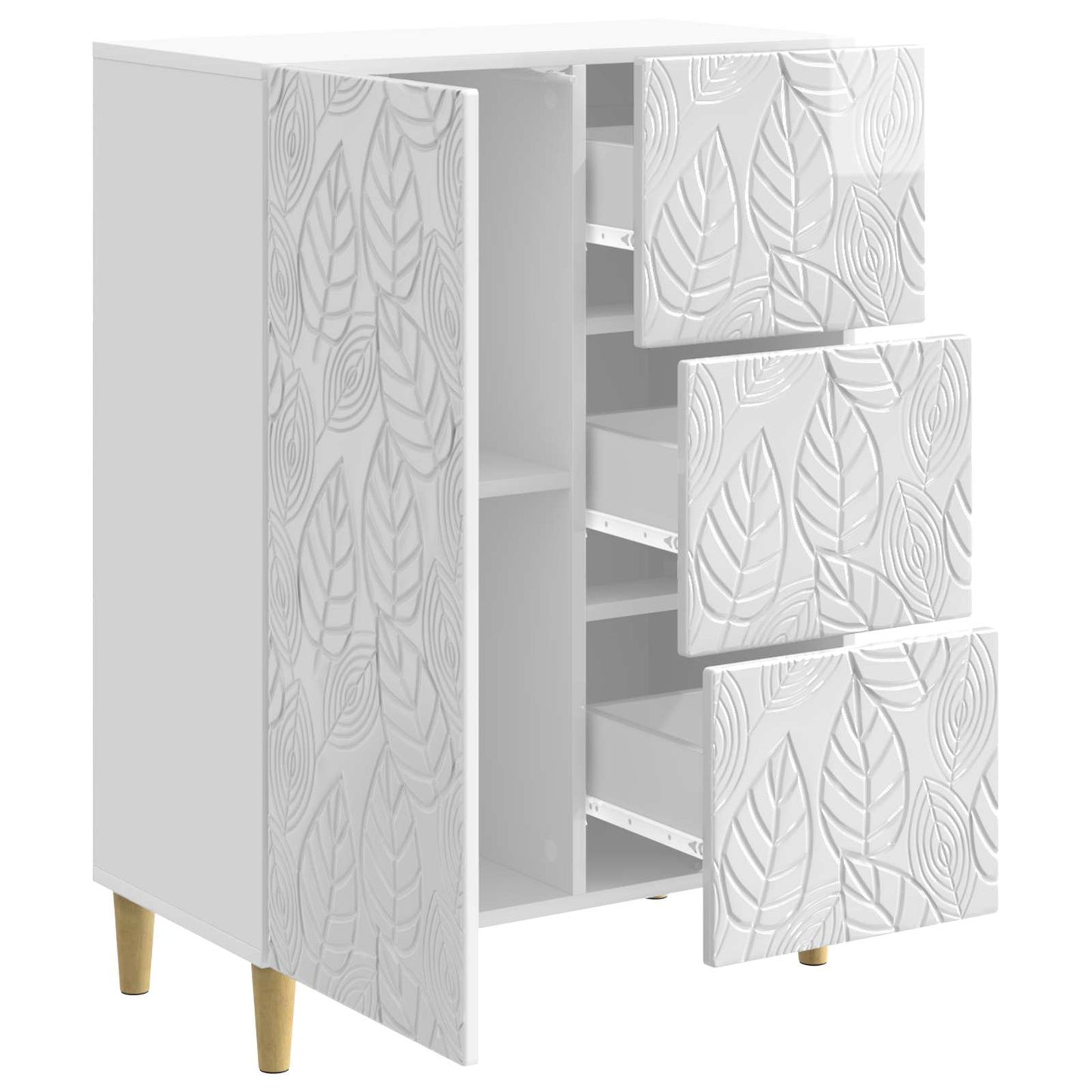 Serviesskap Høgglans hvit 66 x 34,5 x 90 cm Konstruert tre