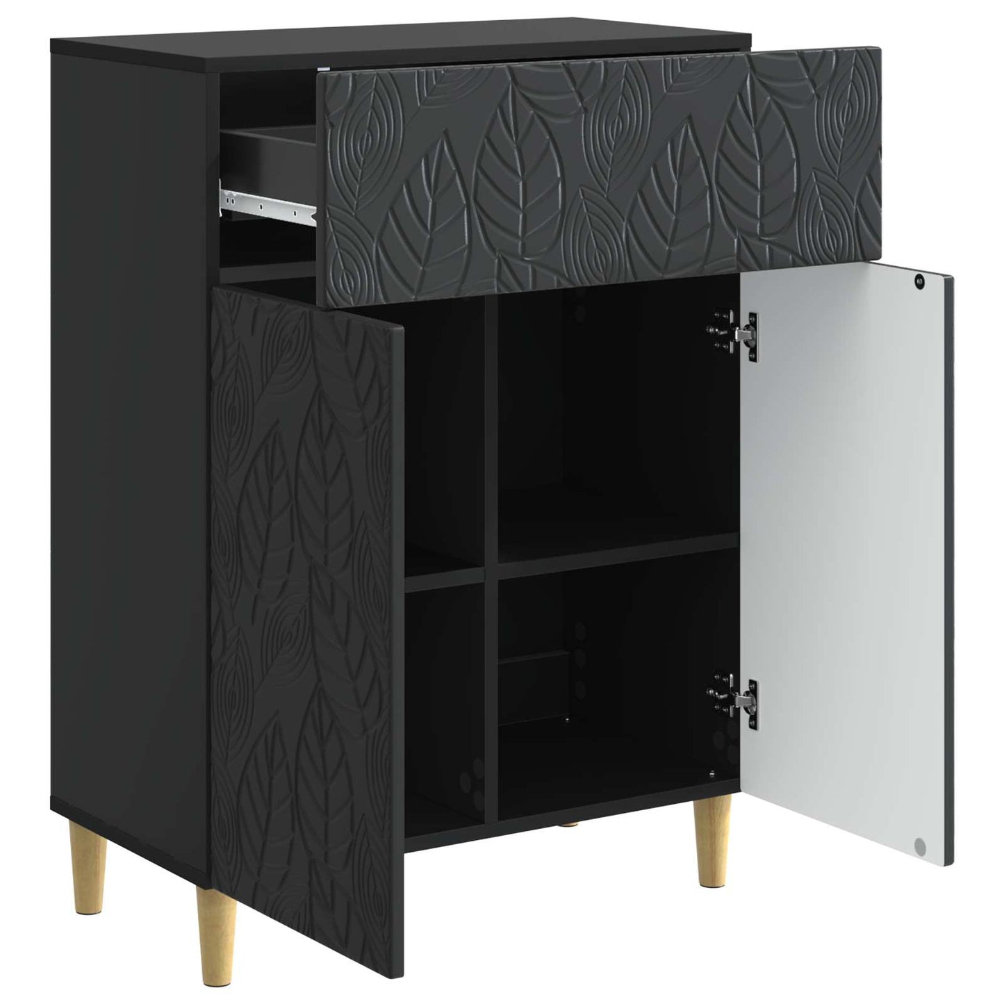 Serviesskap Svart 66 x 34,5 x 90 cm Konstruert tre