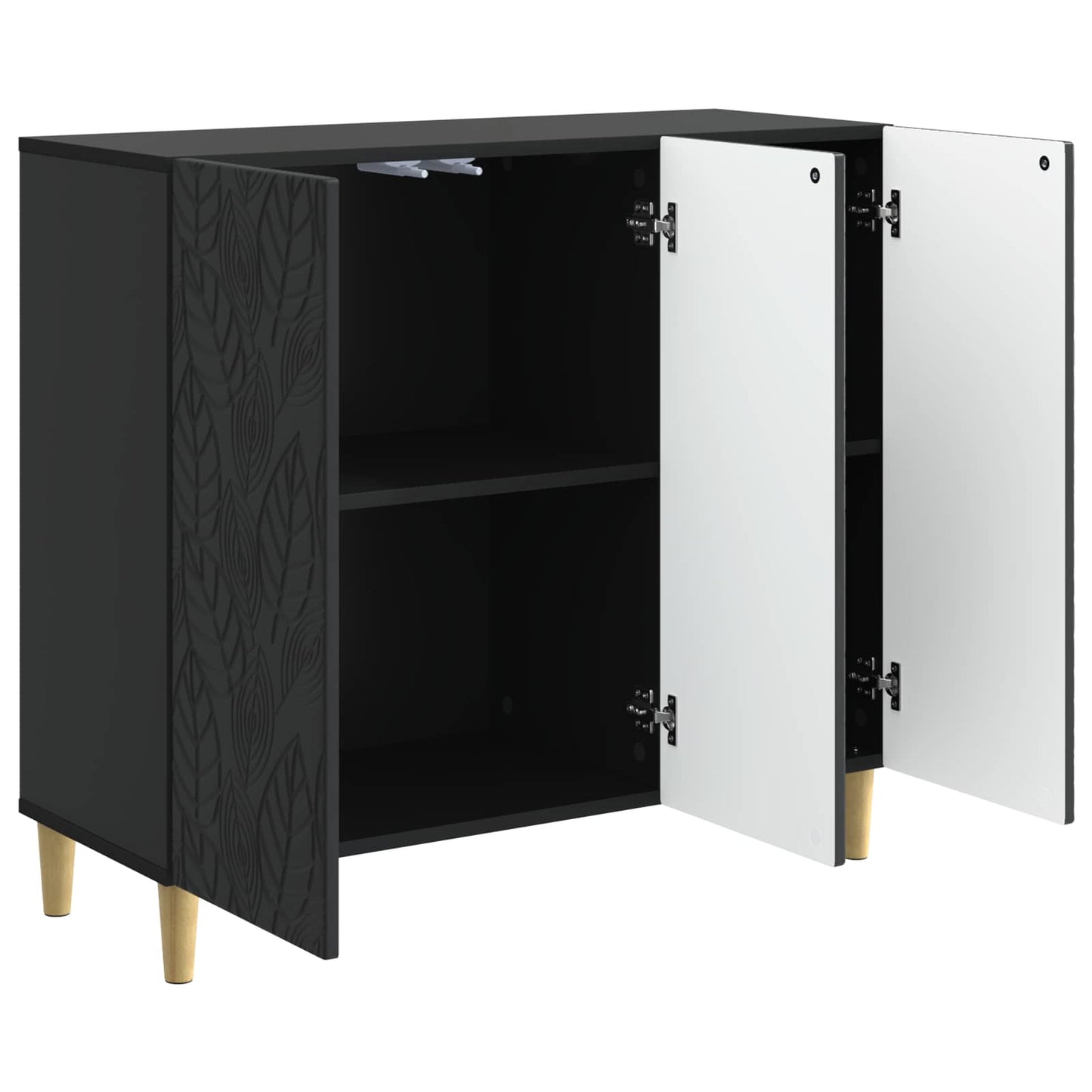 Serviesskap Svart 89 x 34,5 x 80 cm Konstruert tre