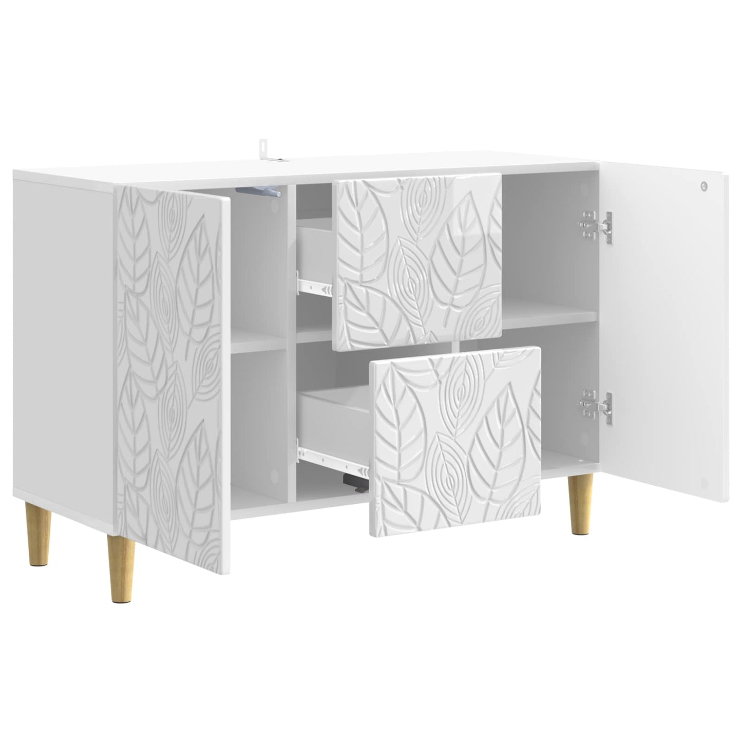 Serviesskap Høgglans hvit 89 x 34,5 x 60 cm Konstruert tre