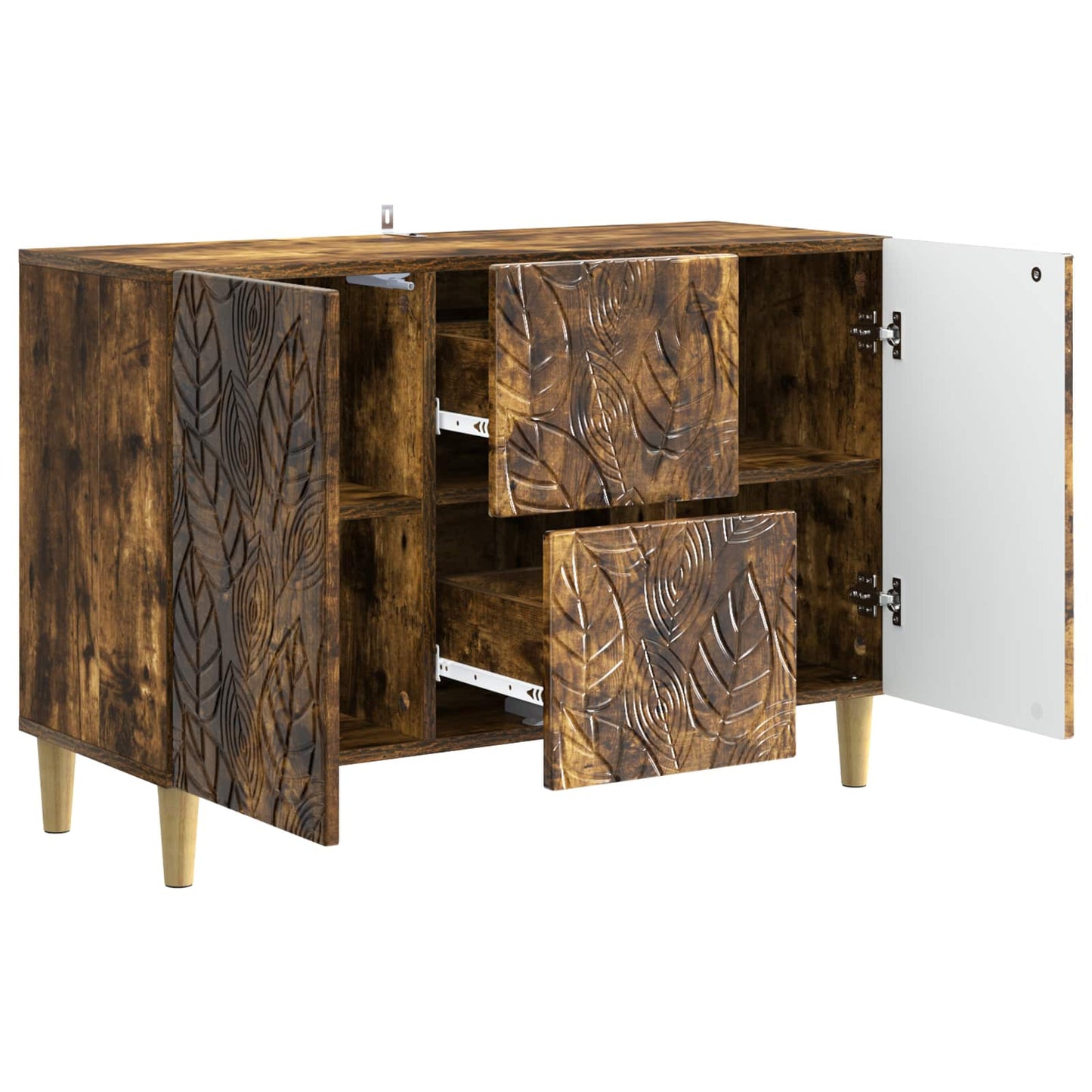 Serviesskap Røkt Eik 89 x 34,5 x 60 cm Konstruert tre