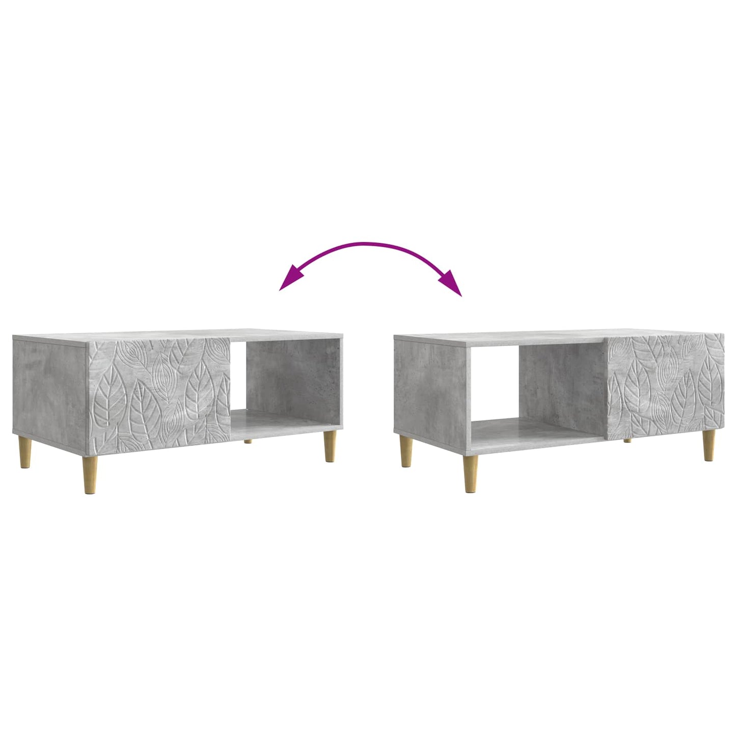 Kaffebord Betonggrå 90 x 50 x 40 cm Konstruert tre