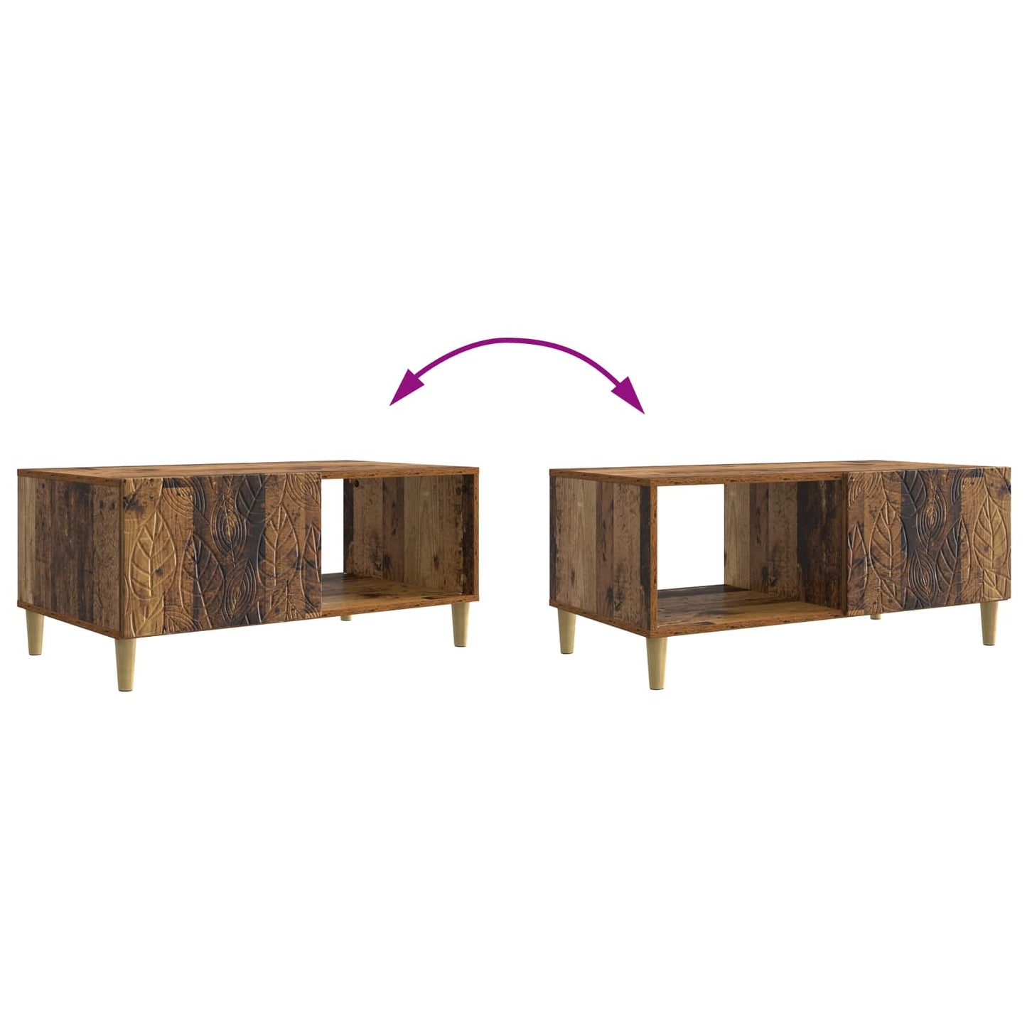 Kaffebord Gammelt tre 90 x 50 x 40 cm Konstruert tre
