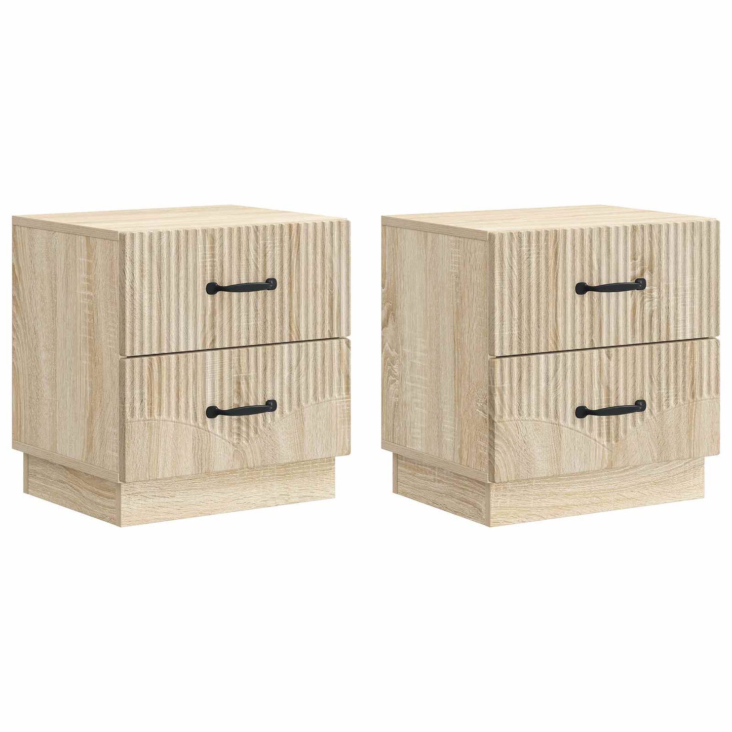 Nattbordskap med skuff 2 pcs Sonoma eik 43 x 34,5 x 44,5 cm