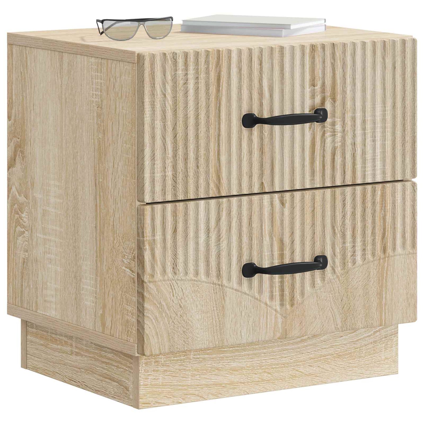 Nattbordskap med skuff 2 pcs Sonoma eik 43 x 34,5 x 44,5 cm