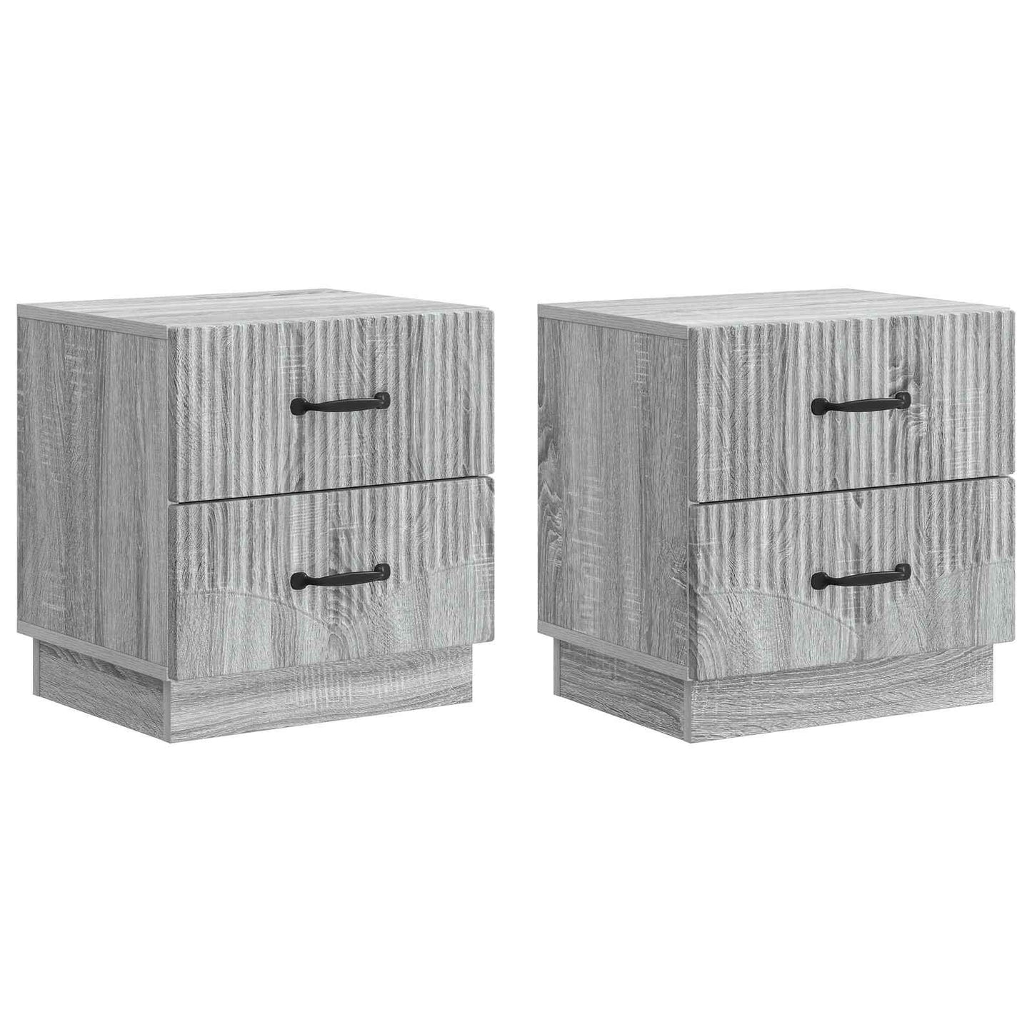 Nattbordskap med skuff 2 pcs Grå sonoma 43 x 34,5 x 44,5 cm