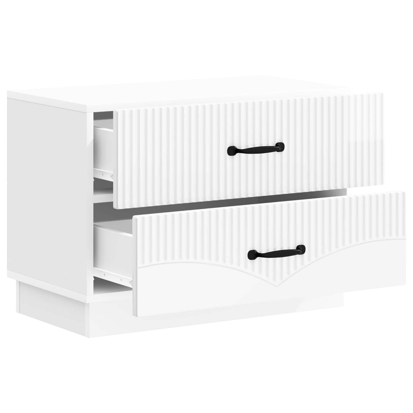 Nattbordskap Høgglans hvit 62 x 34,5 x 44,5 cm Konstruert tre