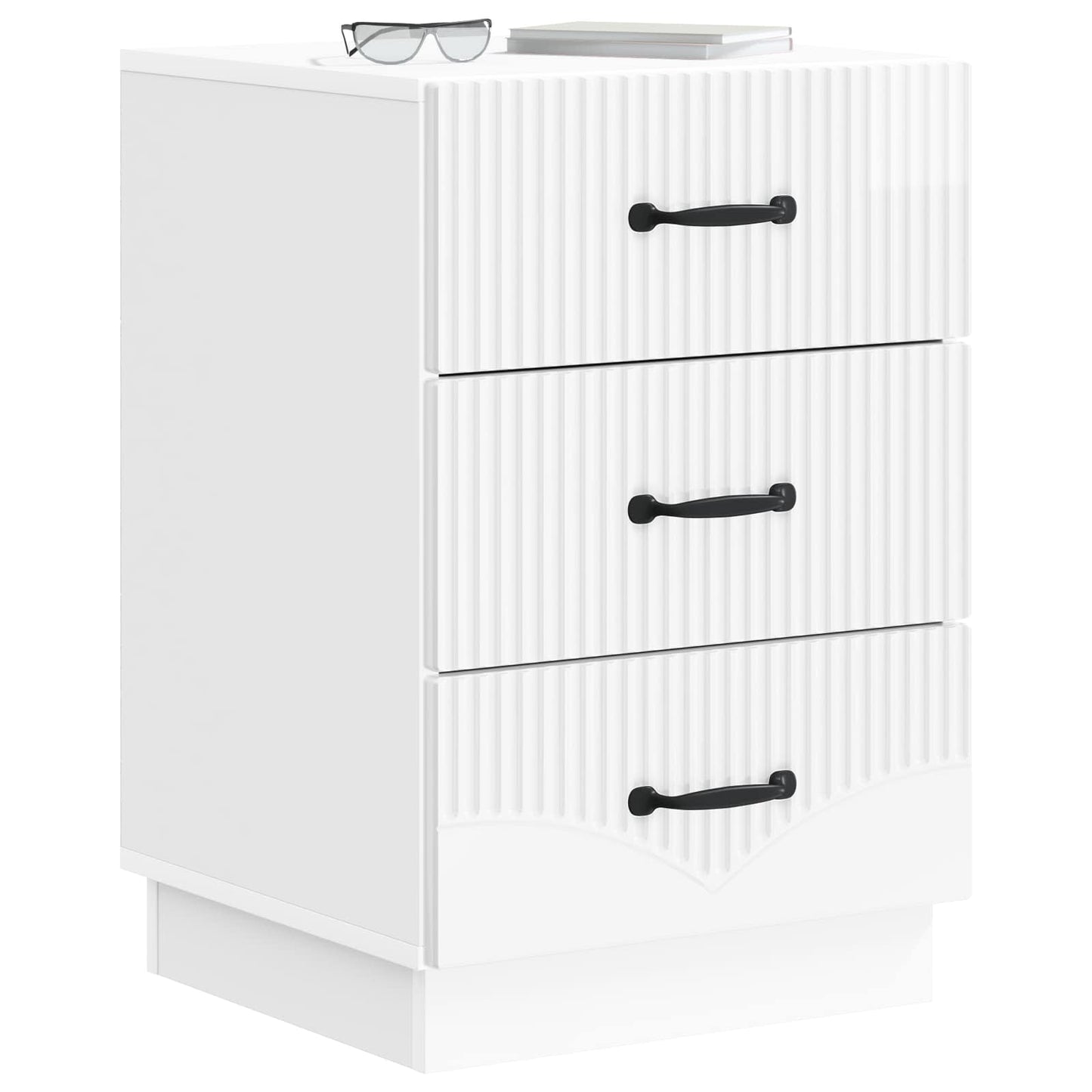 Nattbordskap Høgglans hvit 43 x 41 x 63,5 cm Konstruert tre