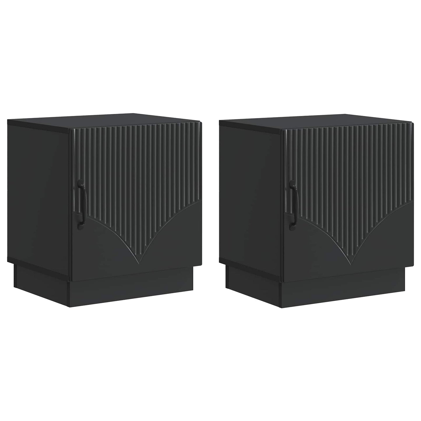 Nattbord 2 pcs Svart 43 x 34,5 x 47 cm Konstruert tre
