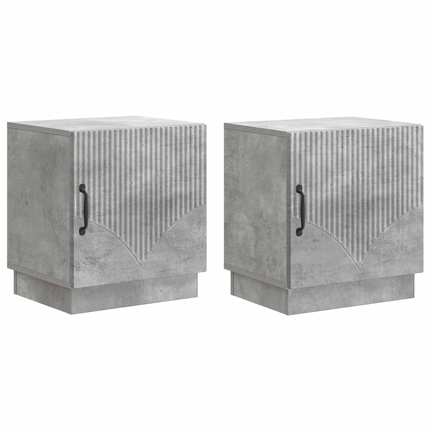 Nattbord 2 pcs Betonggrå 43 x 34,5 x 47 cm Konstruert tre