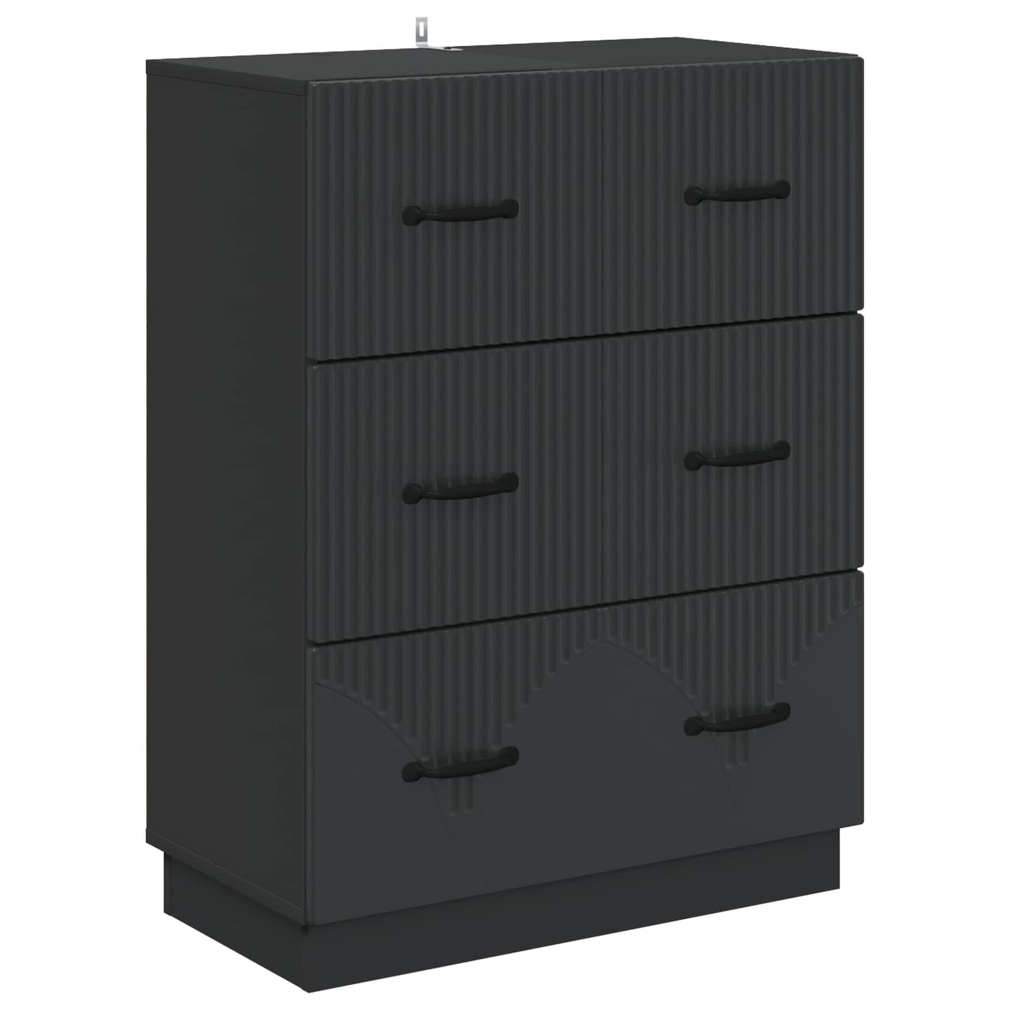 Skuffeskap Svart 66 x 34,5 x 87 cm Konstruert tre